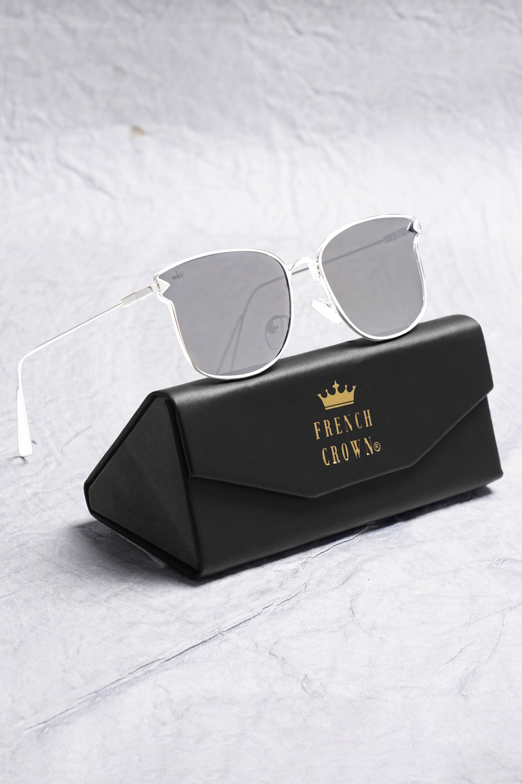 Lava Gray French Crown Wayfarer Unisex Sunglasses