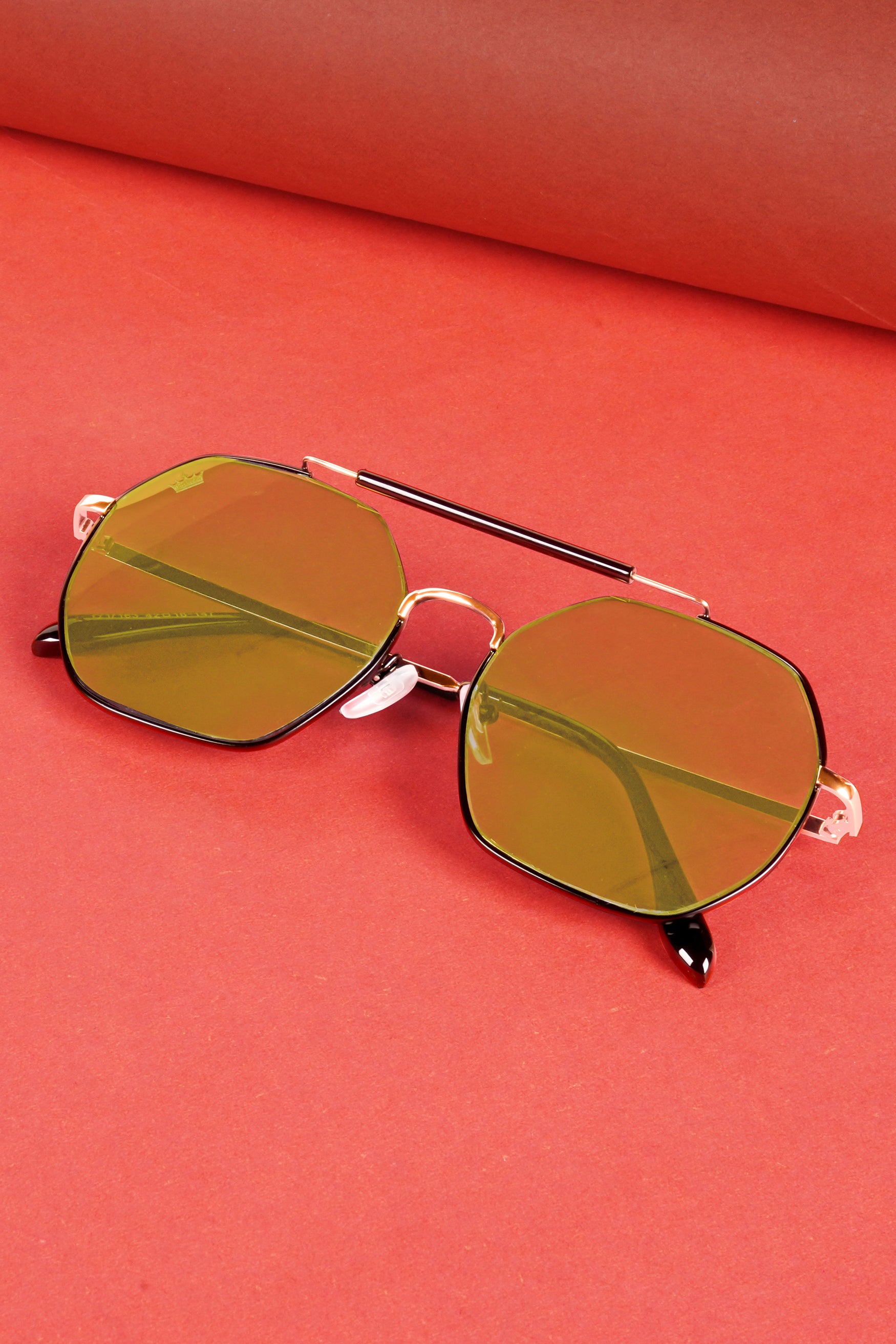 Golden French Crown Oval-Shaped Unisex Sunglasses