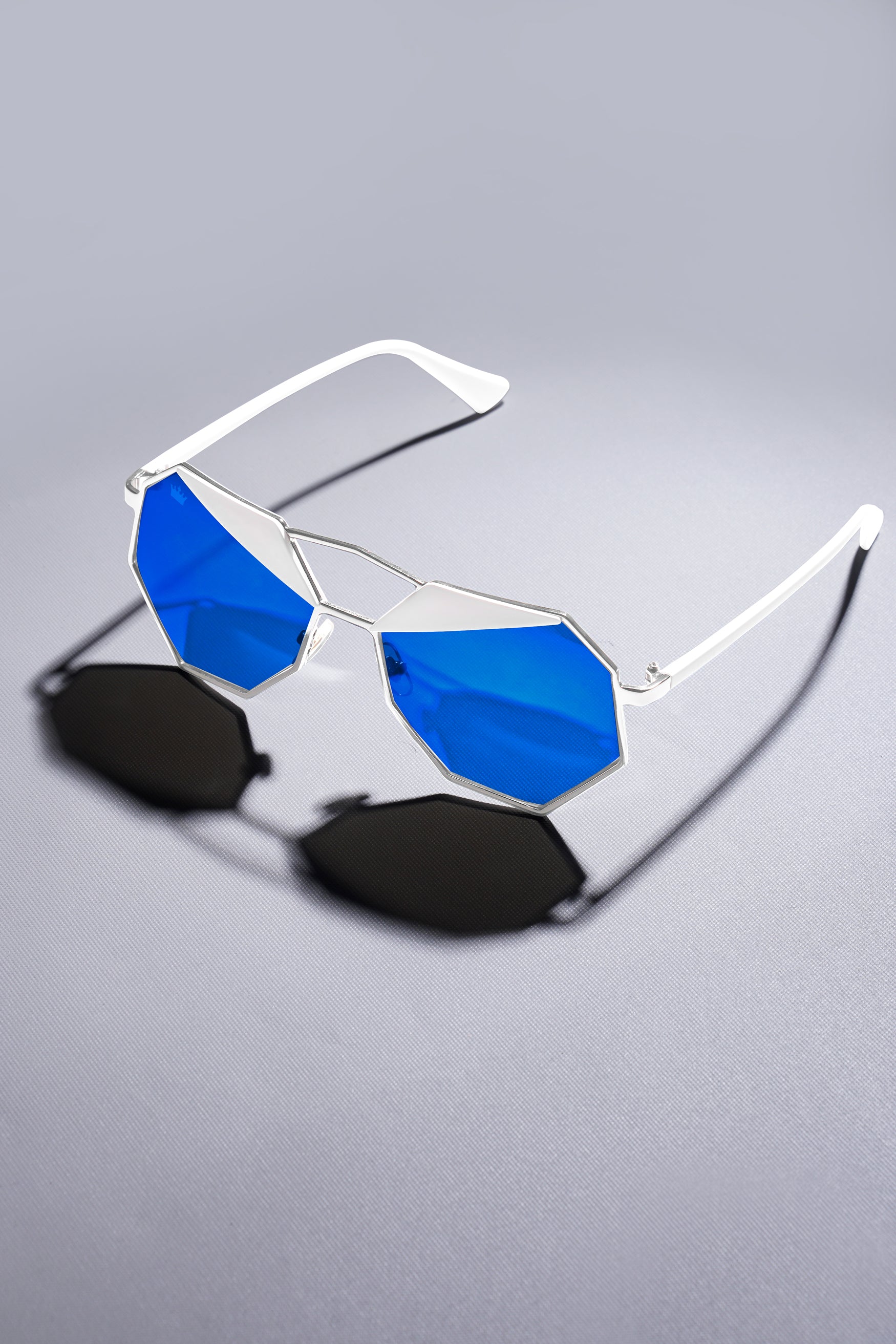 Royal Blue French Crown Oversized Unisex Sunglasses