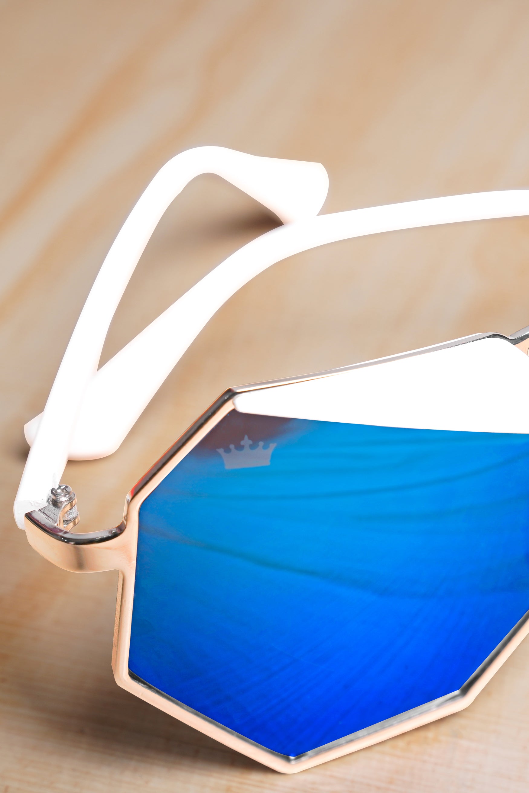 Royal Blue French Crown Oversized Unisex Sunglasses