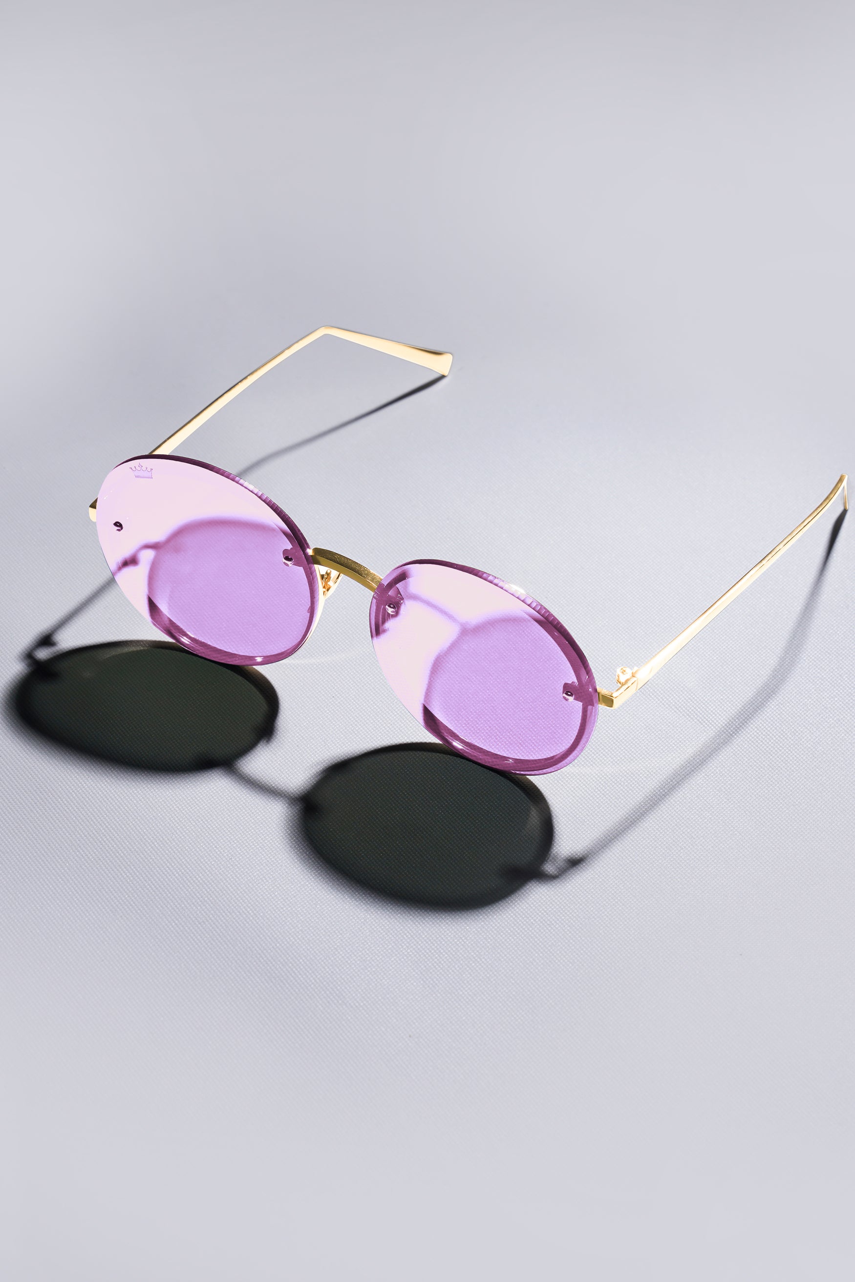 Twitch Purple French Crown Rimless Unisex Sunglasses