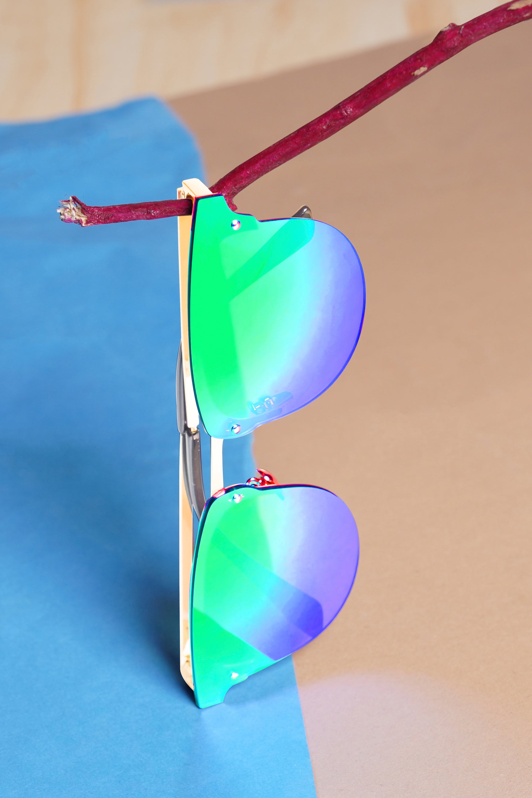 Teal Blue French Crown Wayfarer Unisex Sunglasses