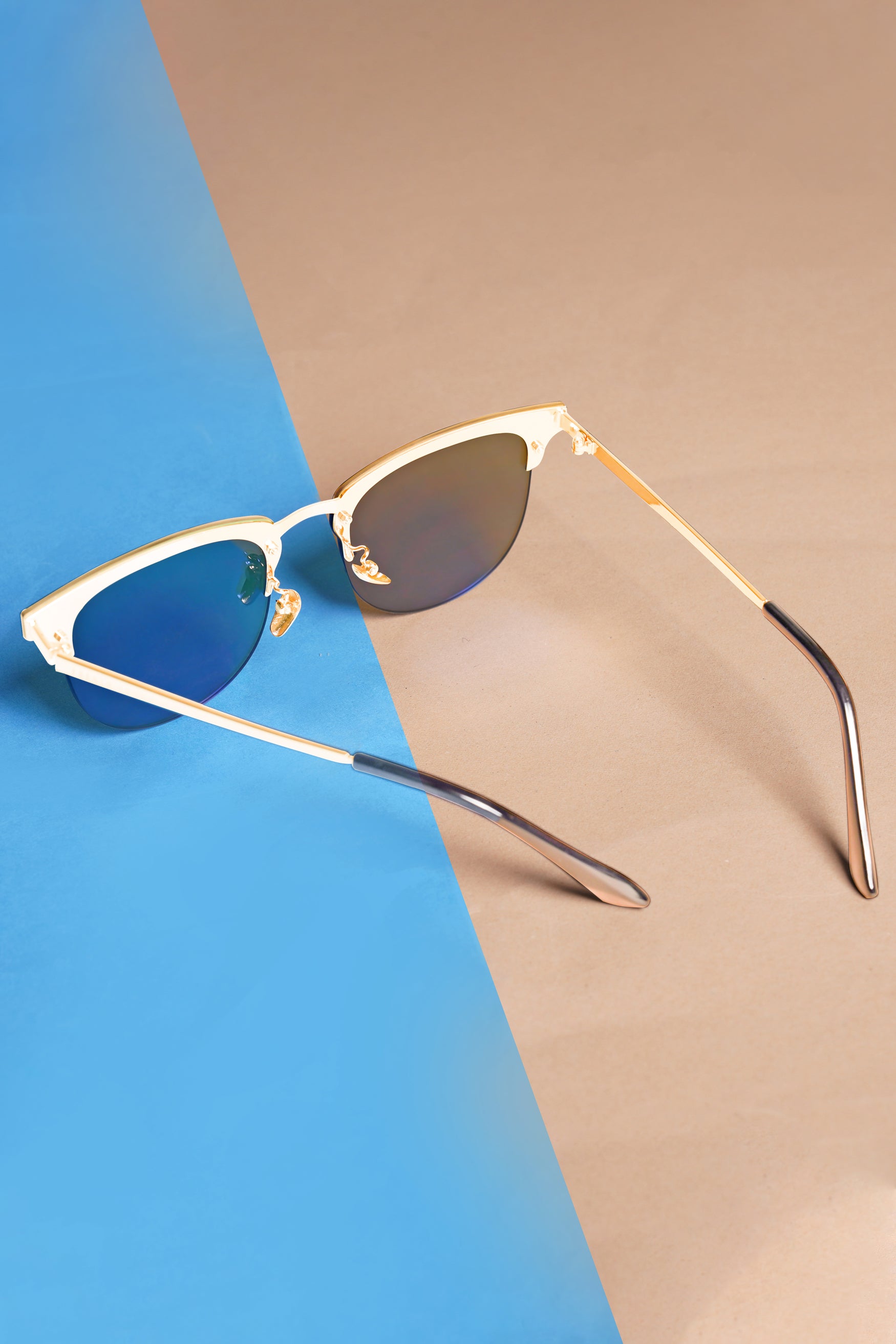 Teal Blue French Crown Wayfarer Unisex Sunglasses