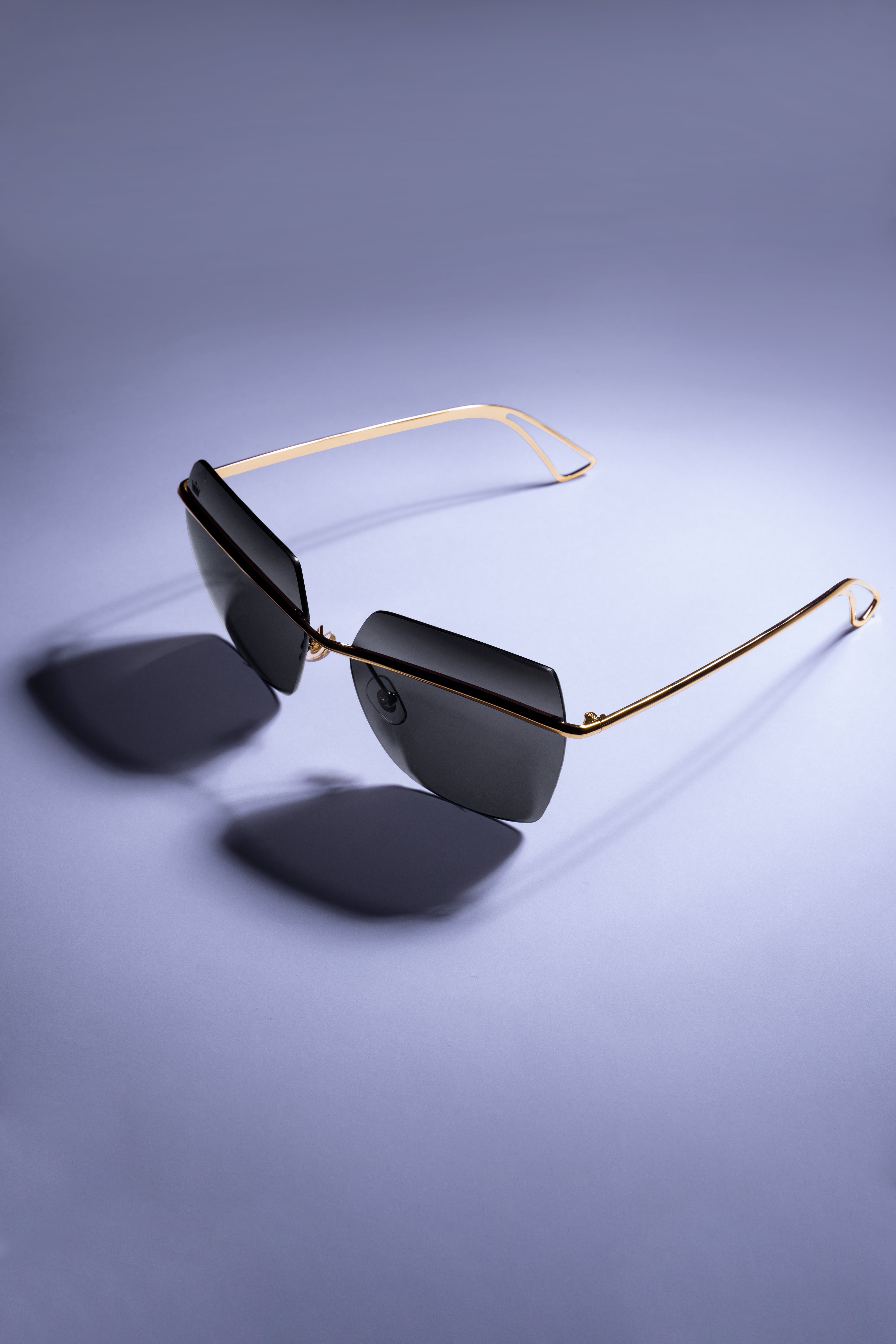 Spider Black French Crown Rimless Unisex Sunglasses