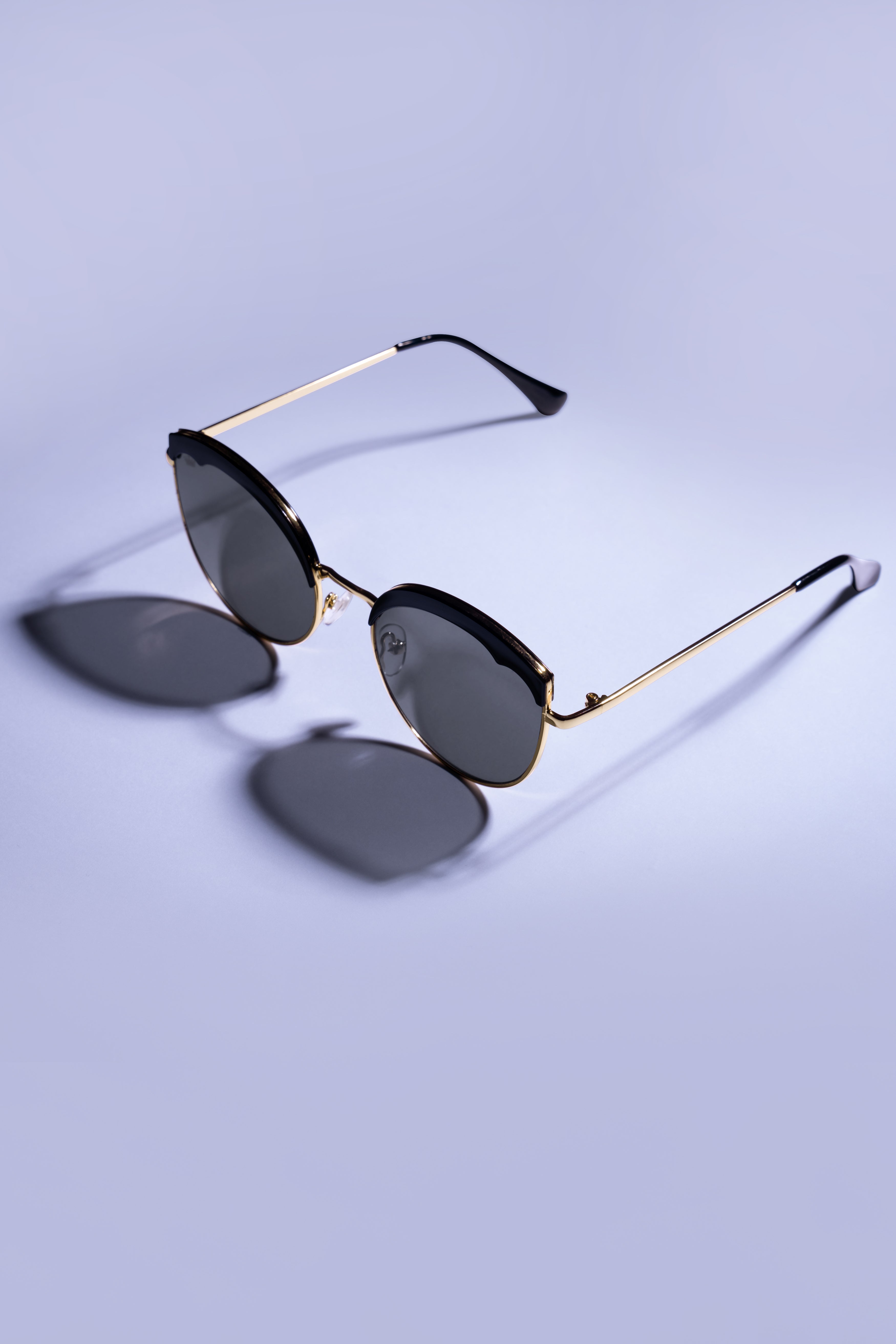 Midnight Black French Crown Cat Eye Unisex Sunglasses