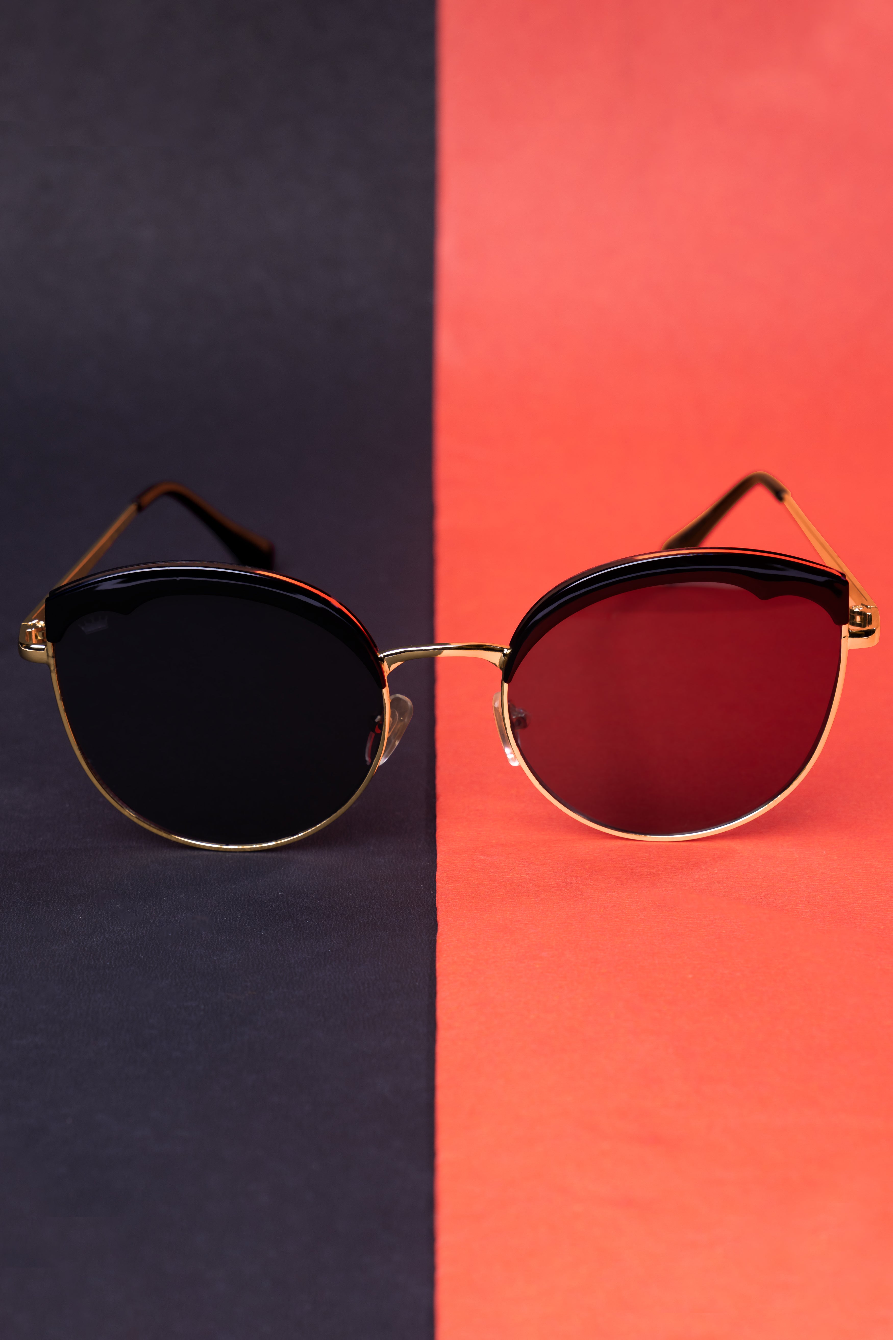 Midnight Black French Crown Cat Eye Unisex Sunglasses