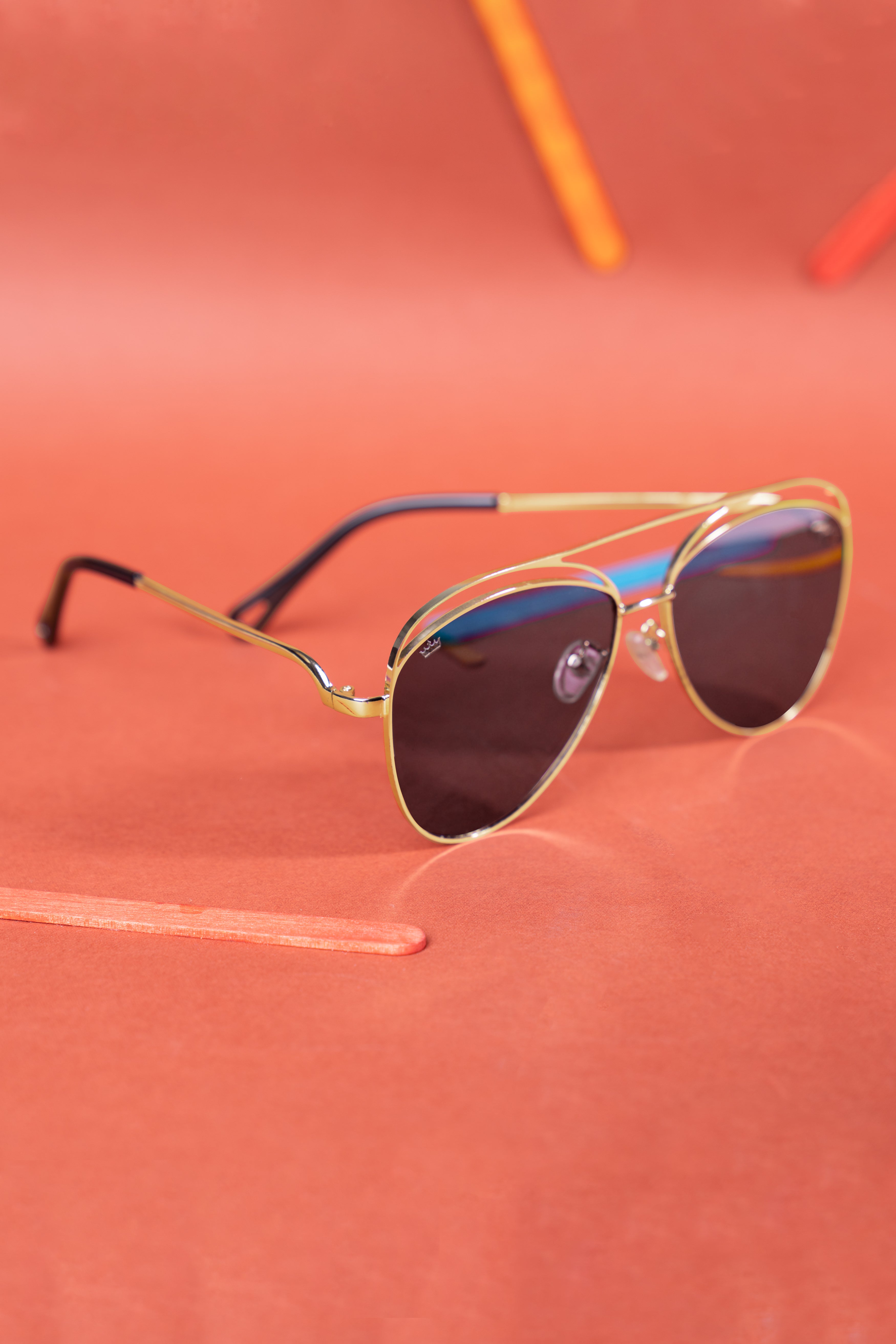 Lava Blue French Crown Aviator Unisex Sunglasses