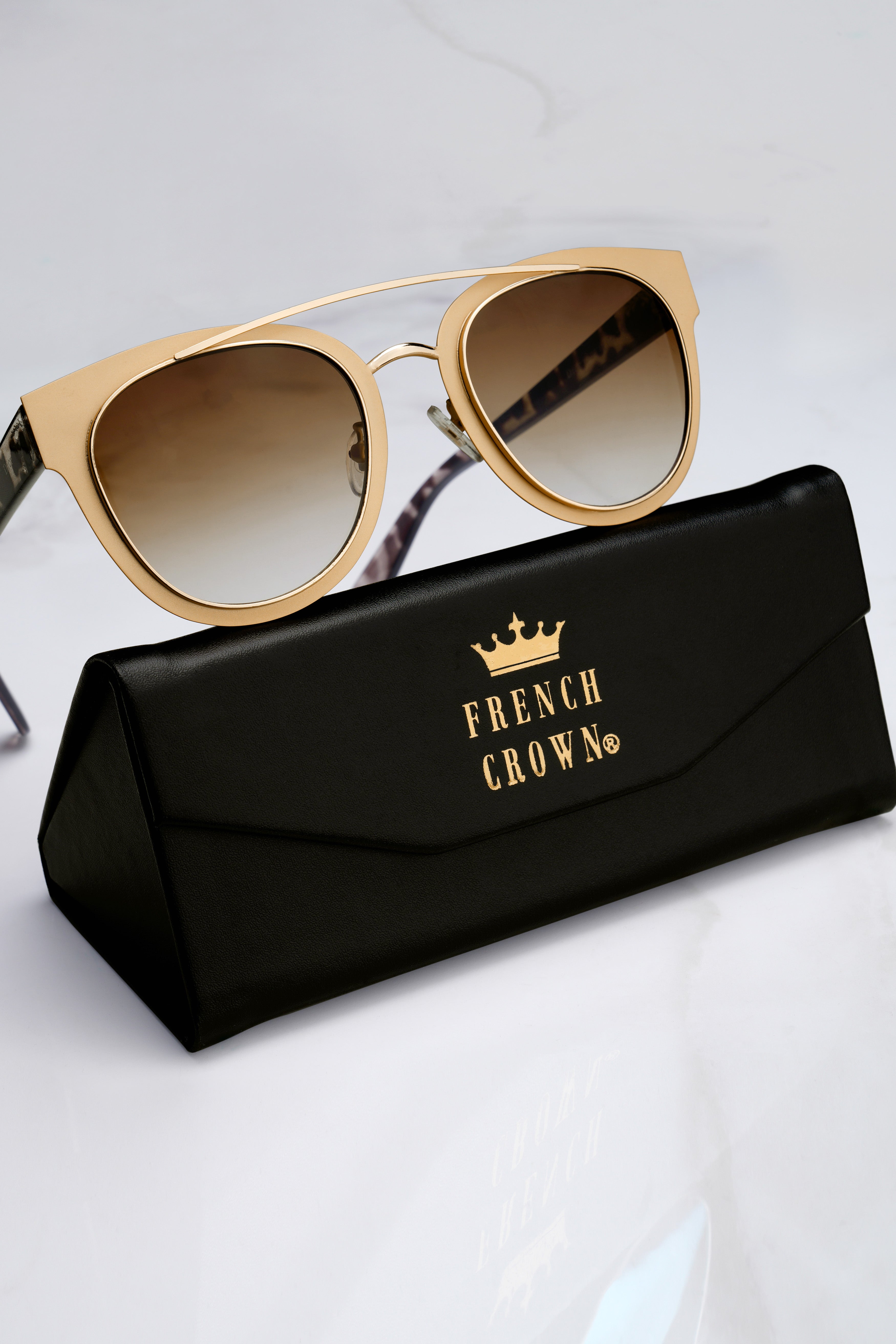 Celvoro-Sandstone Brown French Crown Full Rim Unisex Sunglasses