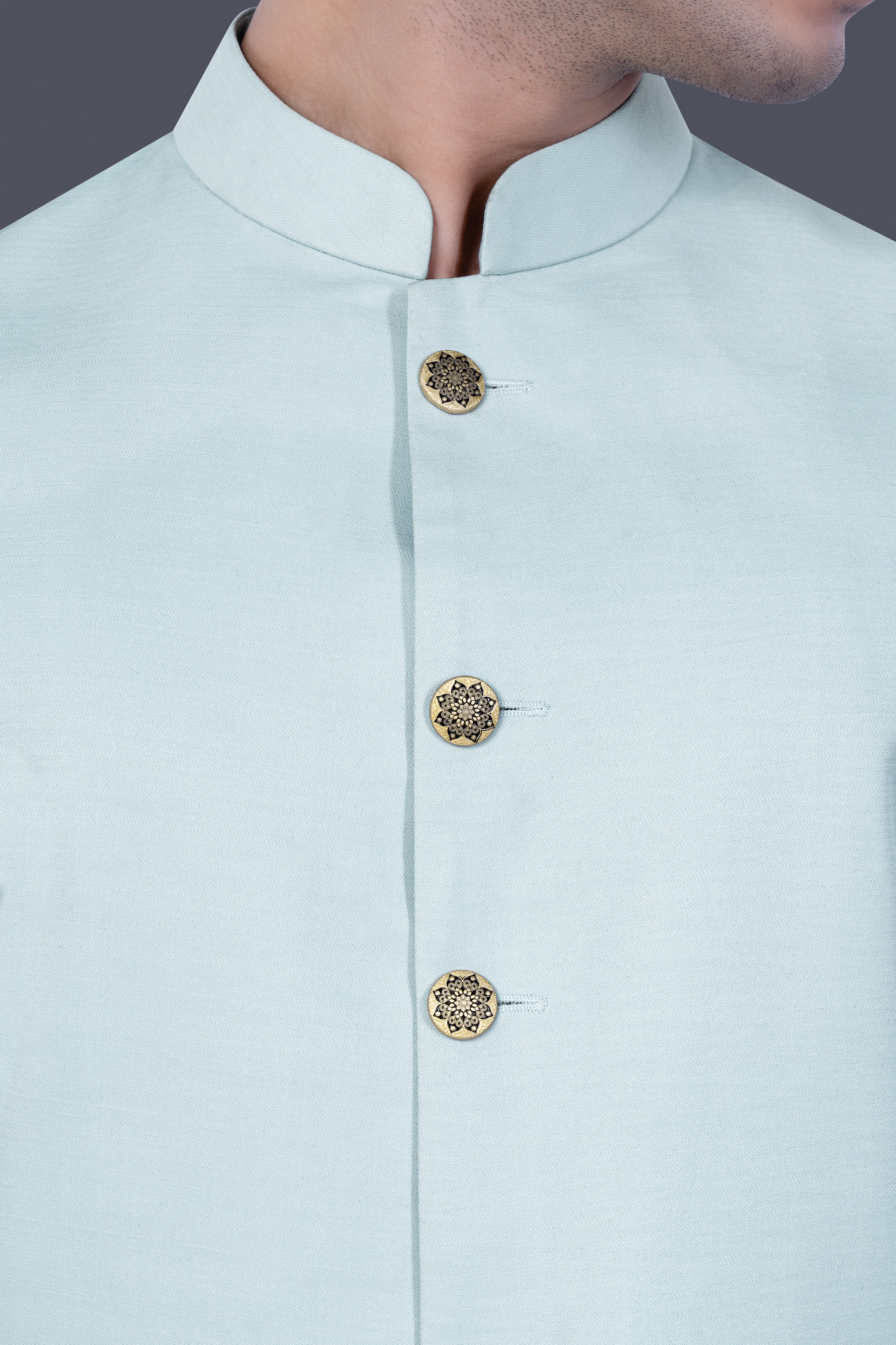 Casper Blue Solid Indo-Western Set