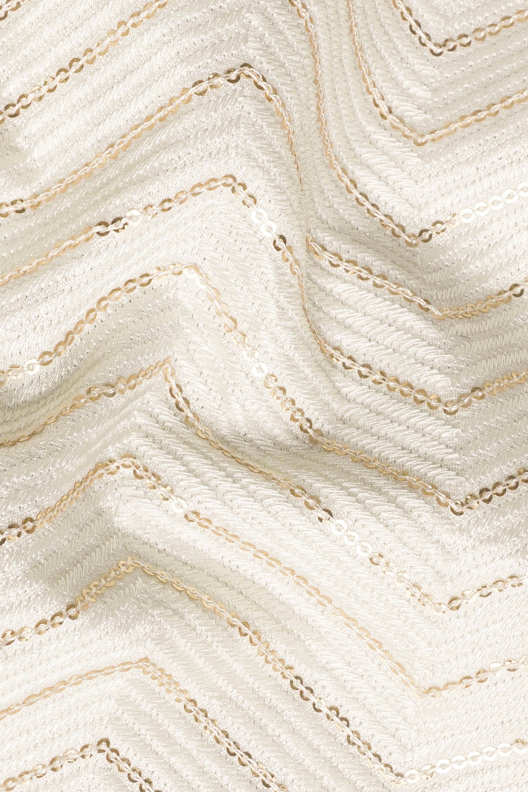 Albescent Cream Chevron Sequin Embroidered Jodhpuri