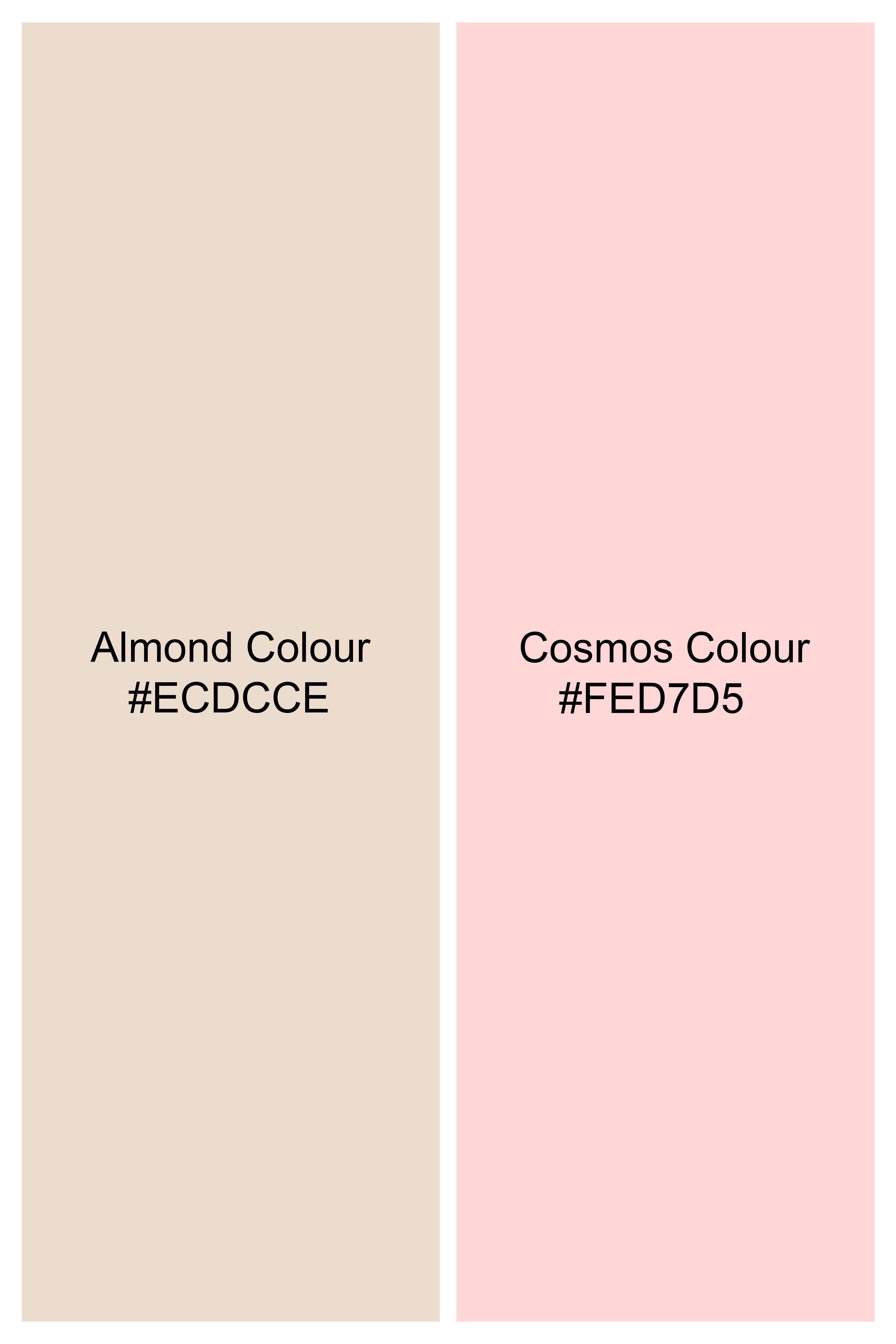 Almond Beige and Cosmos Pink Embroidered With Sequins Work Sherwani With Kurta and Pajama Set