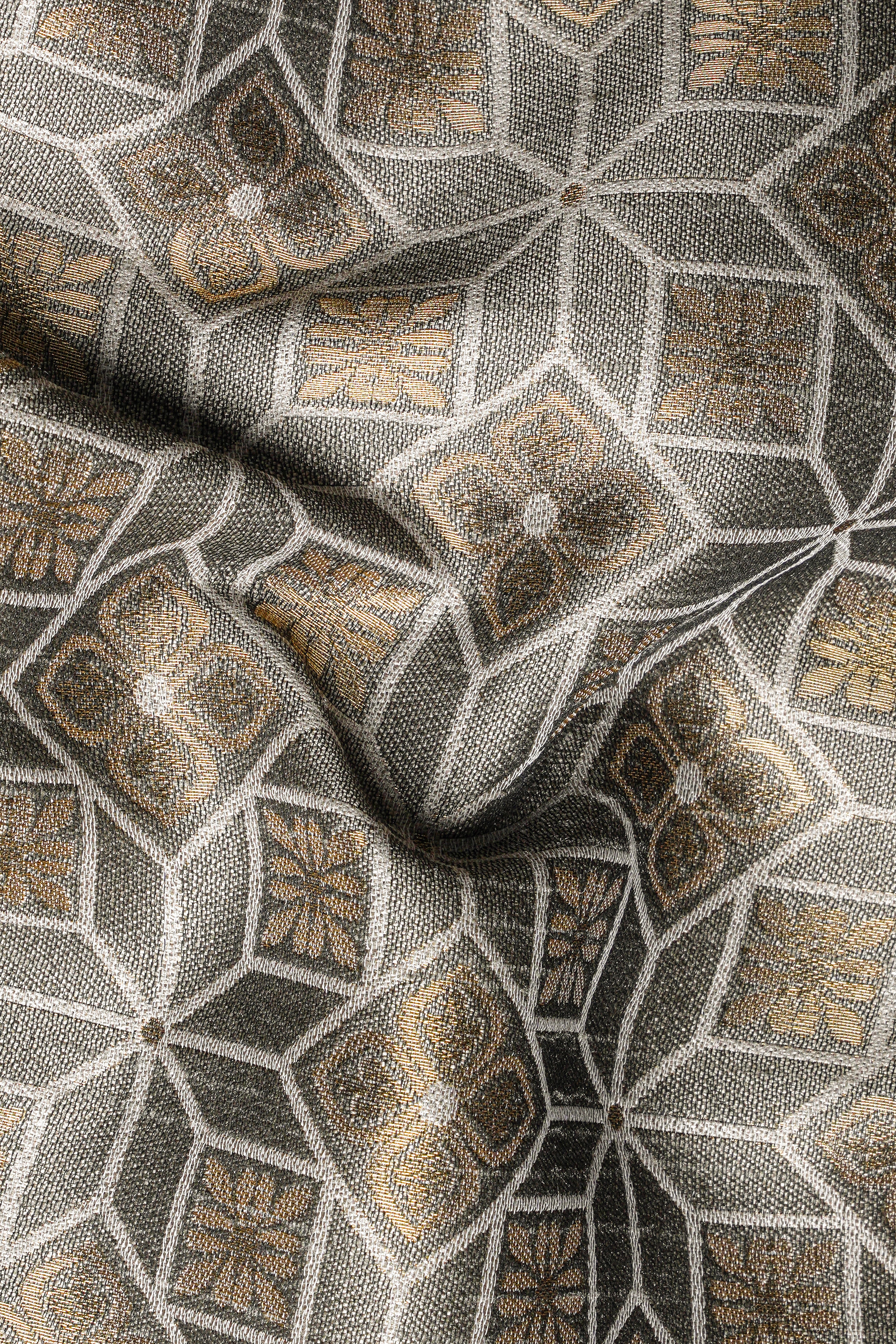 Friar Gray and Pavlova Brown Geometric Pattern Jacquard Weave Long Open Koti with Kurta Set SH92-SRW66-36, SH92-SRW66-38, SH92-SRW66-40, SH92-SRW66-42, SH92-SRW66-44, SH92-SRW66-46, SH92-SRW66-48, SH92-SRW66-50, SH92-SRW66-52, SH92-SRW66-54, SH92-SRW66-56, SH92-SRW66-58, SH92-SRW66-60