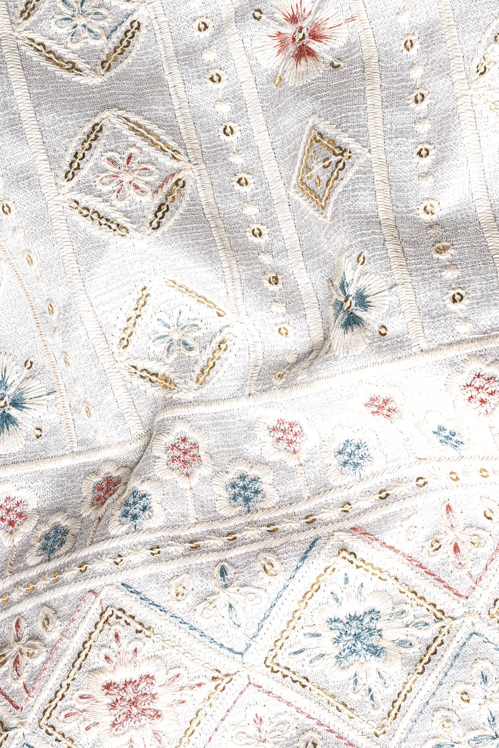 Merino Cream with Alpine Brown Multicolour Sequin Embroidered Indo-Western Sherwani