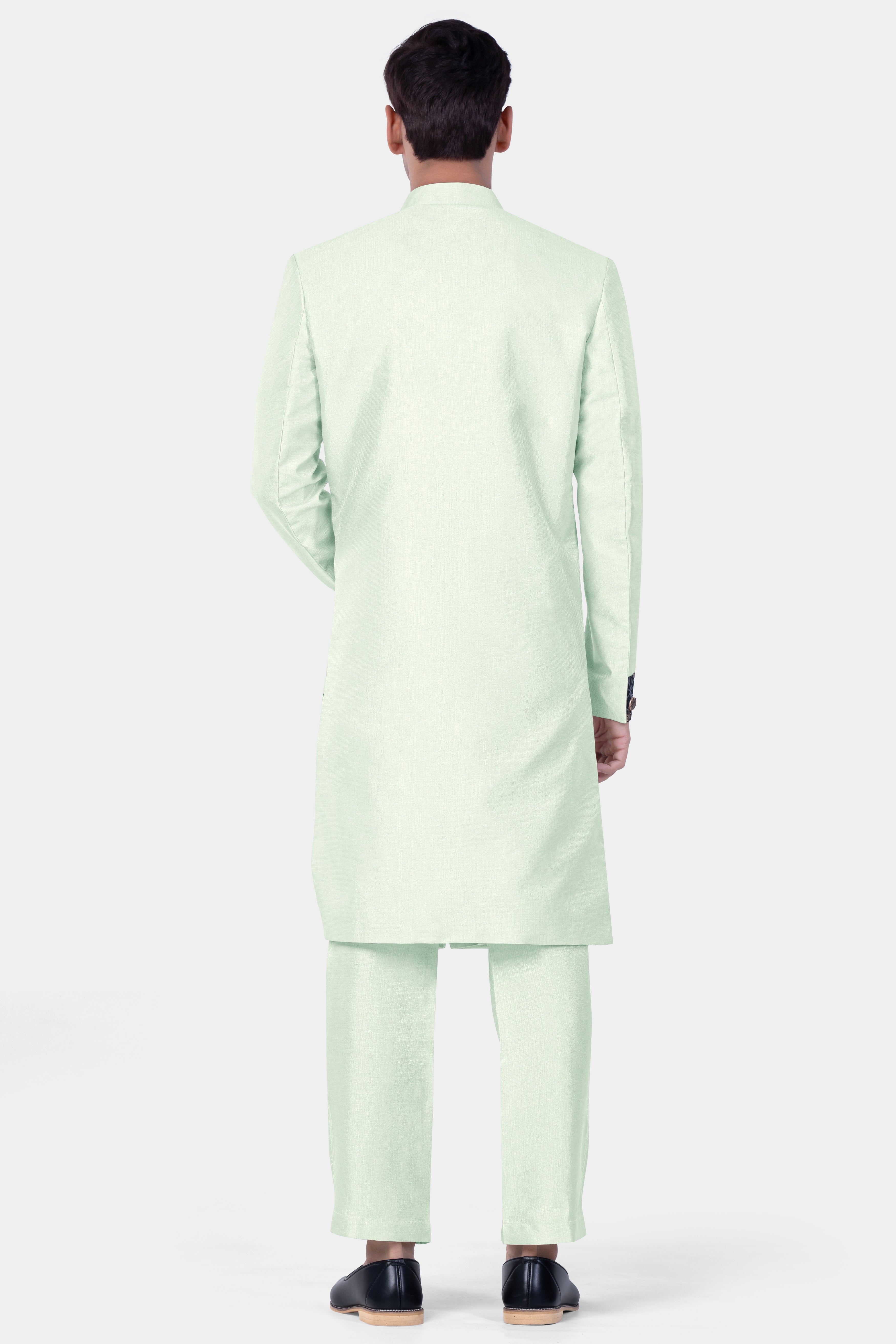 Zanah Green Jacquard Weave Indo-Western