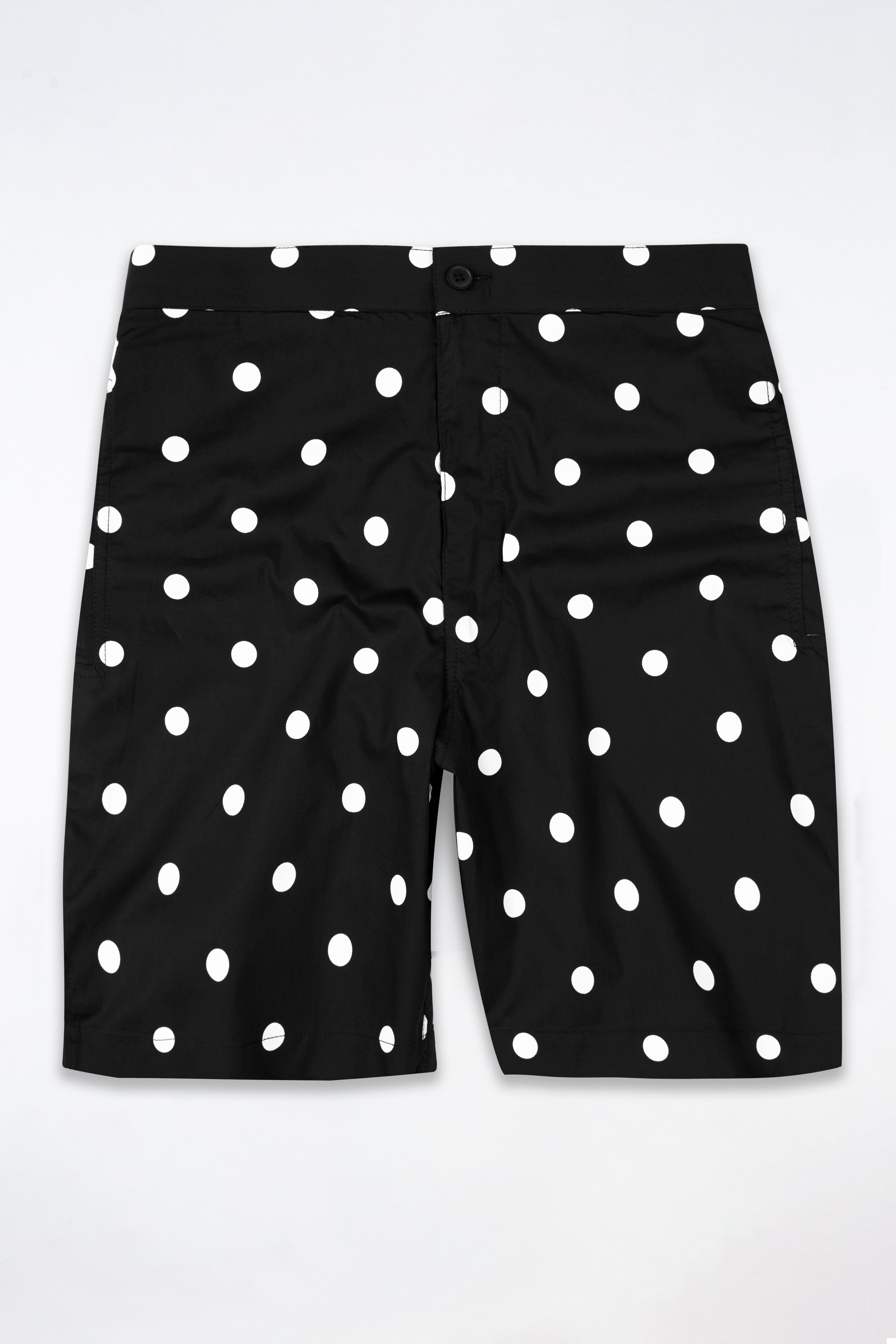 Jade Black and White Polka Dotted Premium Cotton Shorts SR286-28, SR286-30, SR286-32, SR286-34, SR286-36, SR286-38, SR286-40, SR286-42, SR286-44