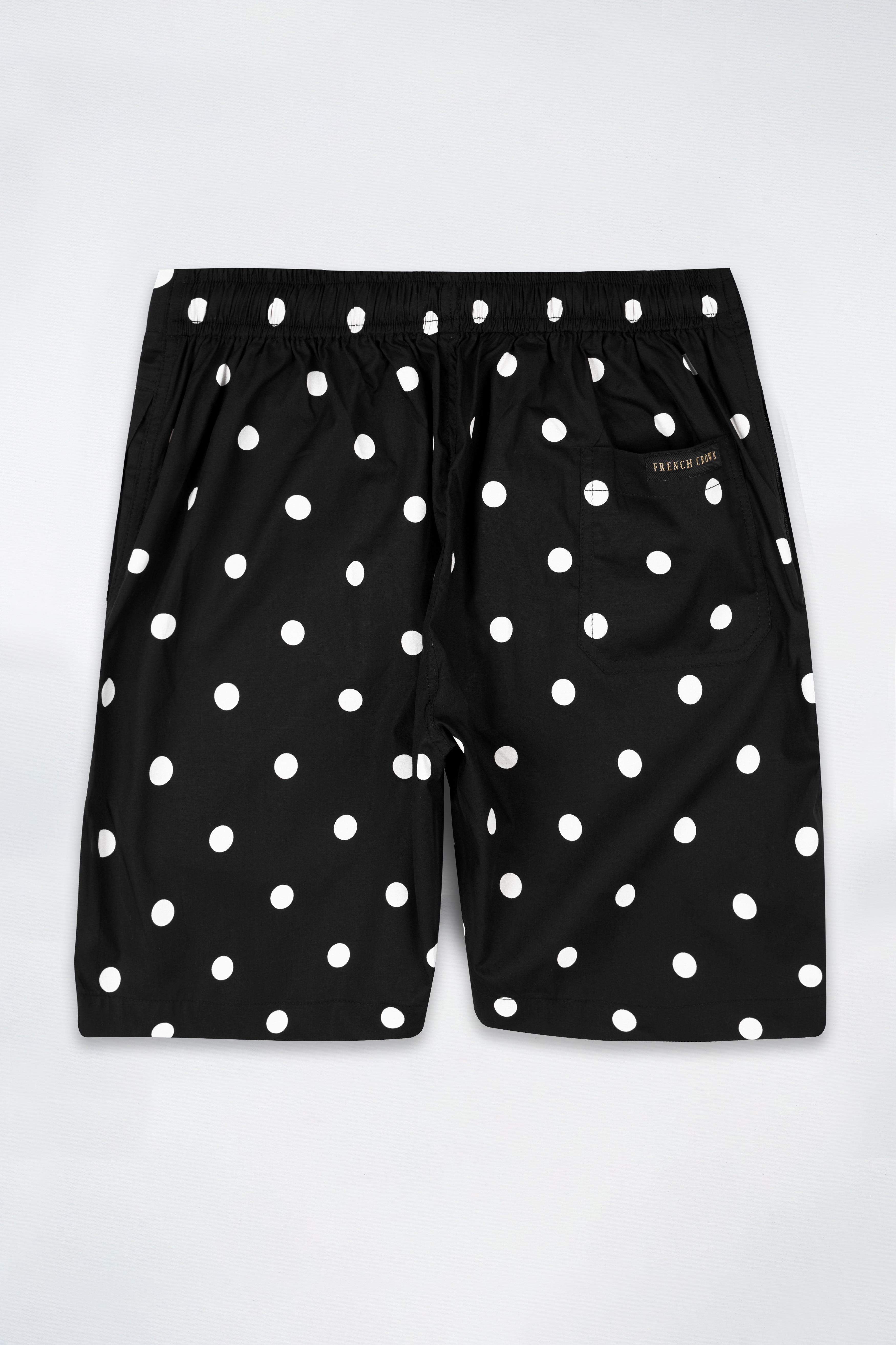 Jade Black and White Polka Dotted Premium Cotton Shorts SR286-28, SR286-30, SR286-32, SR286-34, SR286-36, SR286-38, SR286-40, SR286-42, SR286-44