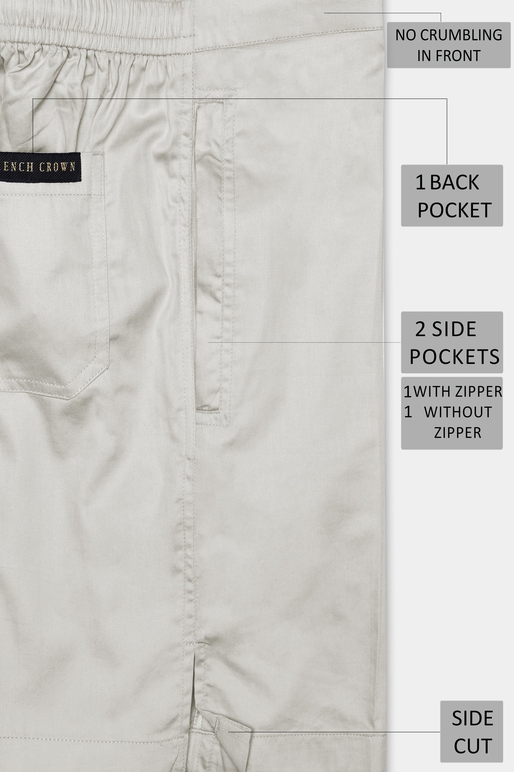 Hawkes Gray Subtle Sheen Super Soft Premium Cotton Shorts