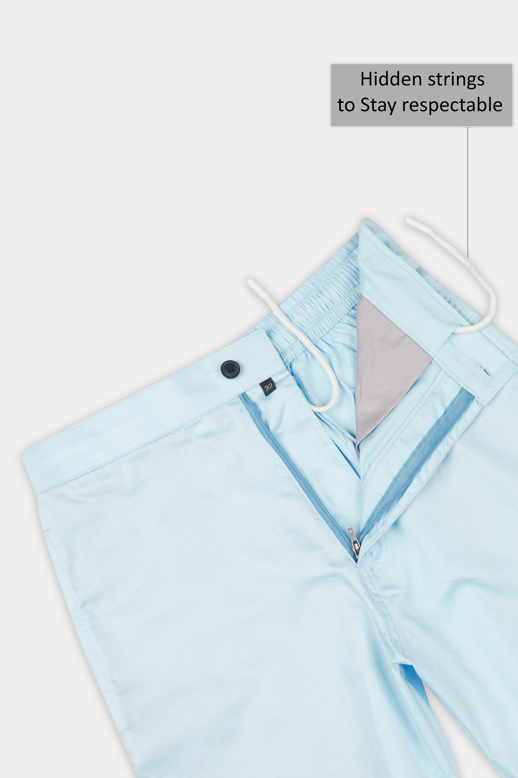 Mercury Blue Subtle Sheen Super Soft Premium Cotton Shorts SR308-28, SR308-30, SR308-32, SR308-34, SR308-36, SR308-38, SR308-40, SR308-42, SR308-44