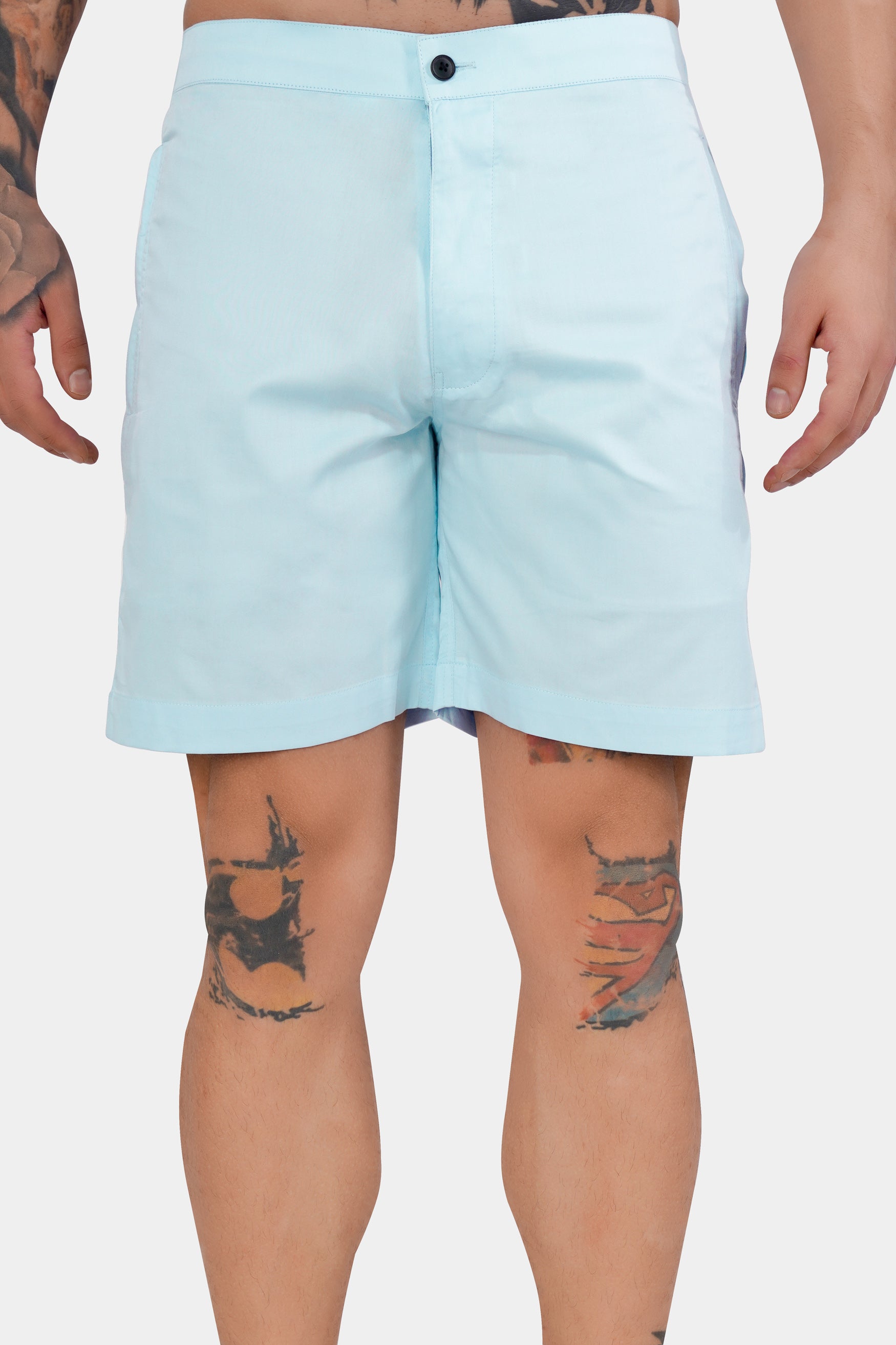 Mercury Blue Subtle Sheen Super Soft Premium Cotton Shorts SR308-28, SR308-30, SR308-32, SR308-34, SR308-36, SR308-38, SR308-40, SR308-42, SR308-44
