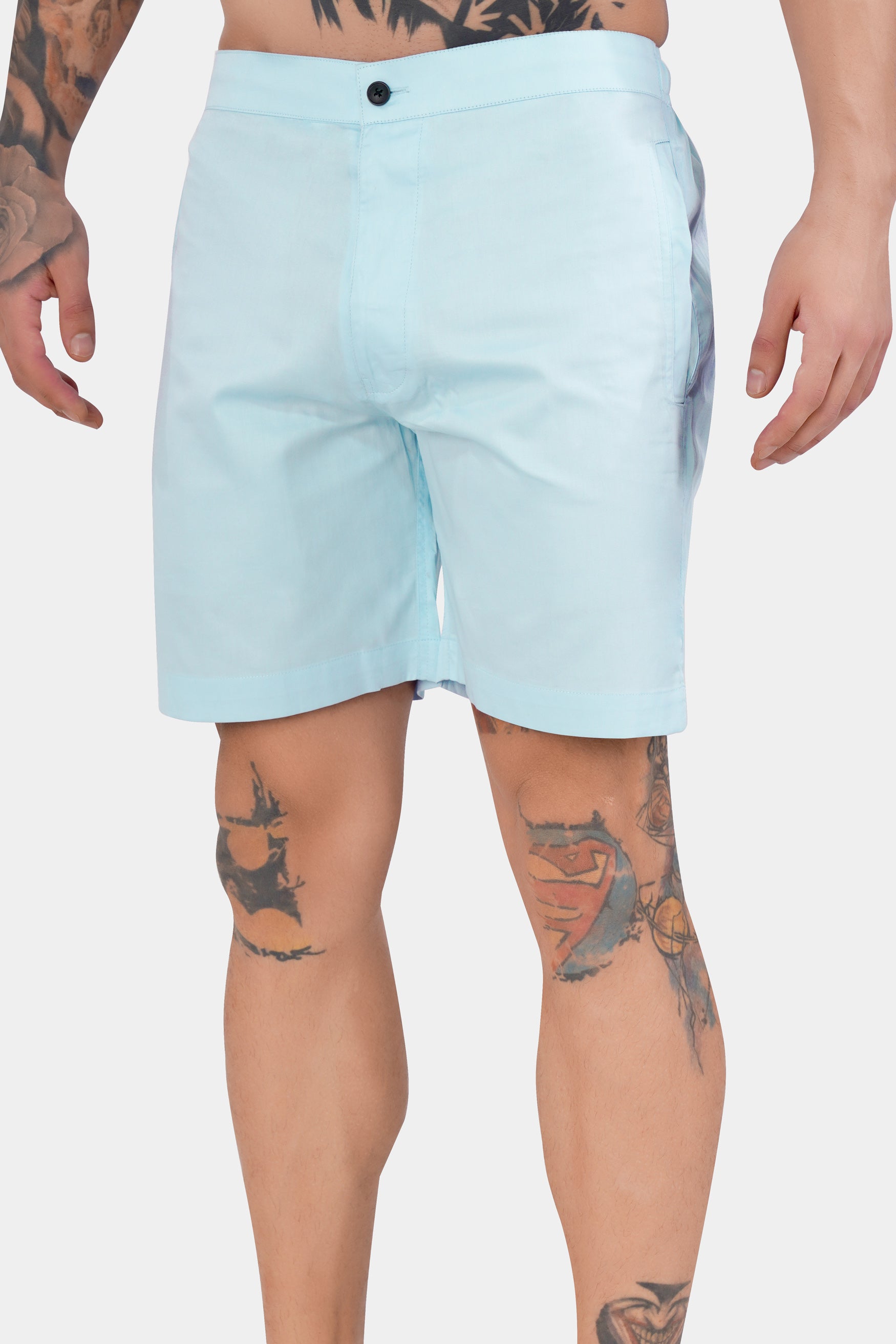 Mercury Blue Subtle Sheen Super Soft Premium Cotton Shorts SR308-28, SR308-30, SR308-32, SR308-34, SR308-36, SR308-38, SR308-40, SR308-42, SR308-44