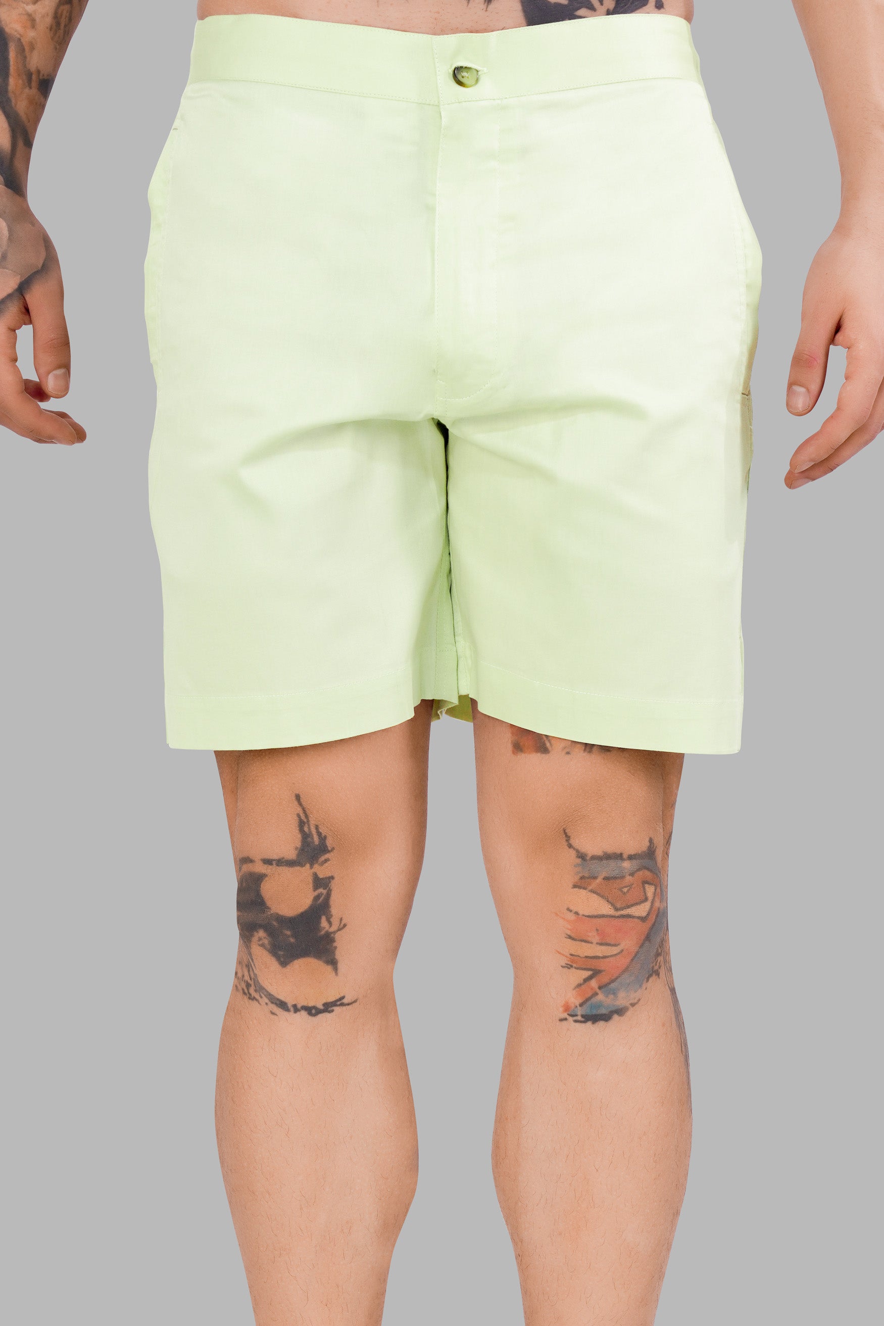 Albescent Green Subtle Sheen Super Soft Premium Cotton Shorts SR314-28, SR314-30, SR314-32, SR314-34, SR314-36, SR314-38, SR314-40, SR314-42, SR314-44