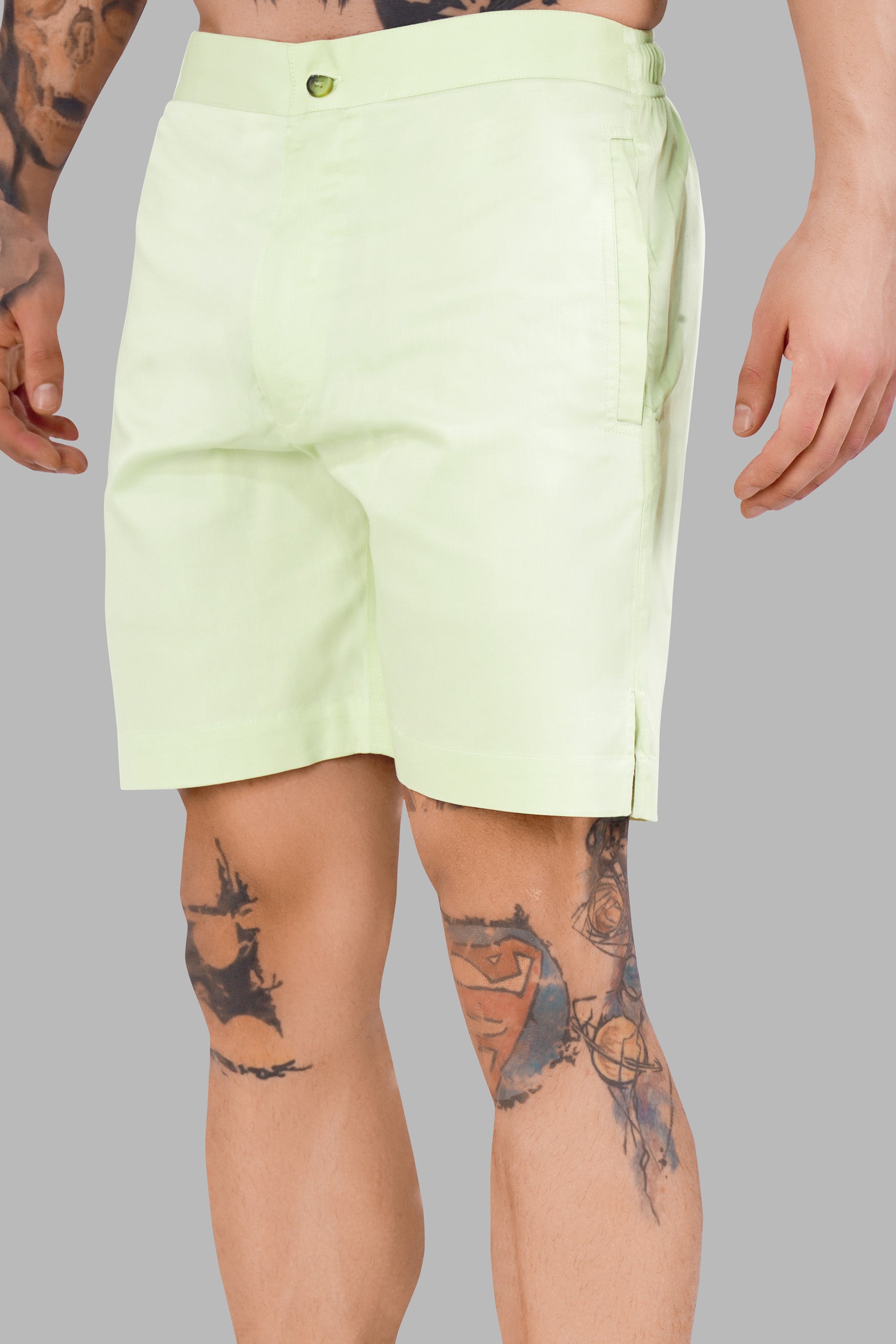 Albescent Green Subtle Sheen Super Soft Premium Cotton Shorts SR314-28, SR314-30, SR314-32, SR314-34, SR314-36, SR314-38, SR314-40, SR314-42, SR314-44