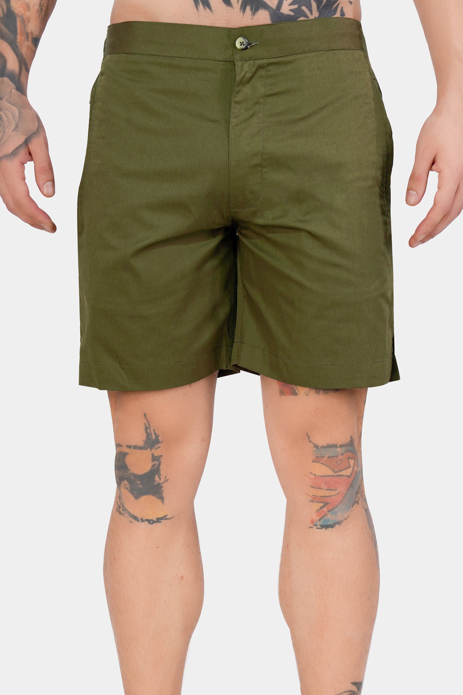 Camo Green Subtle Sheen Super Soft Premium Cotton Shorts SR319-28, SR319-30, SR319-32, SR319-34, SR319-36, SR319-38, SR319-40, SR319-42, SR319-44