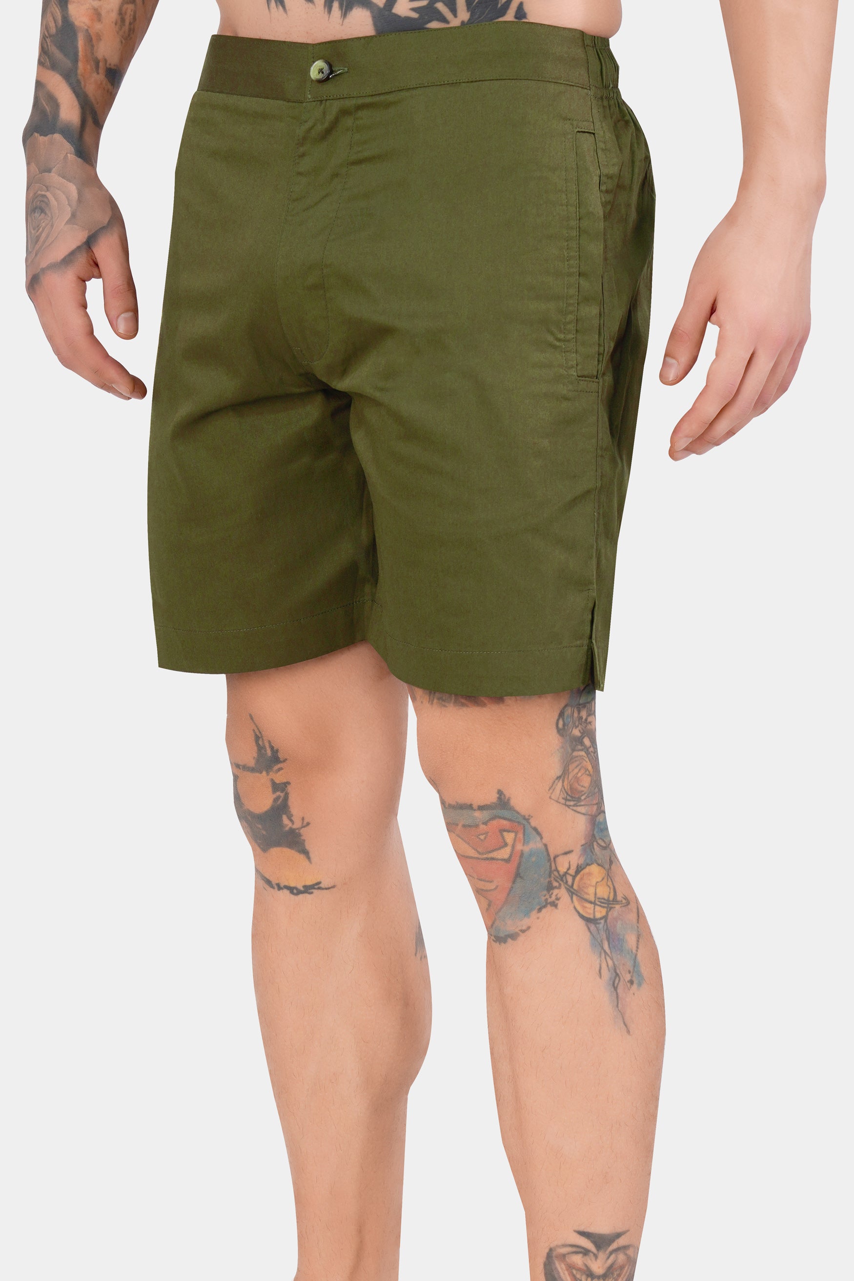 Camo Green Subtle Sheen Super Soft Premium Cotton Shorts SR319-28, SR319-30, SR319-32, SR319-34, SR319-36, SR319-38, SR319-40, SR319-42, SR319-44