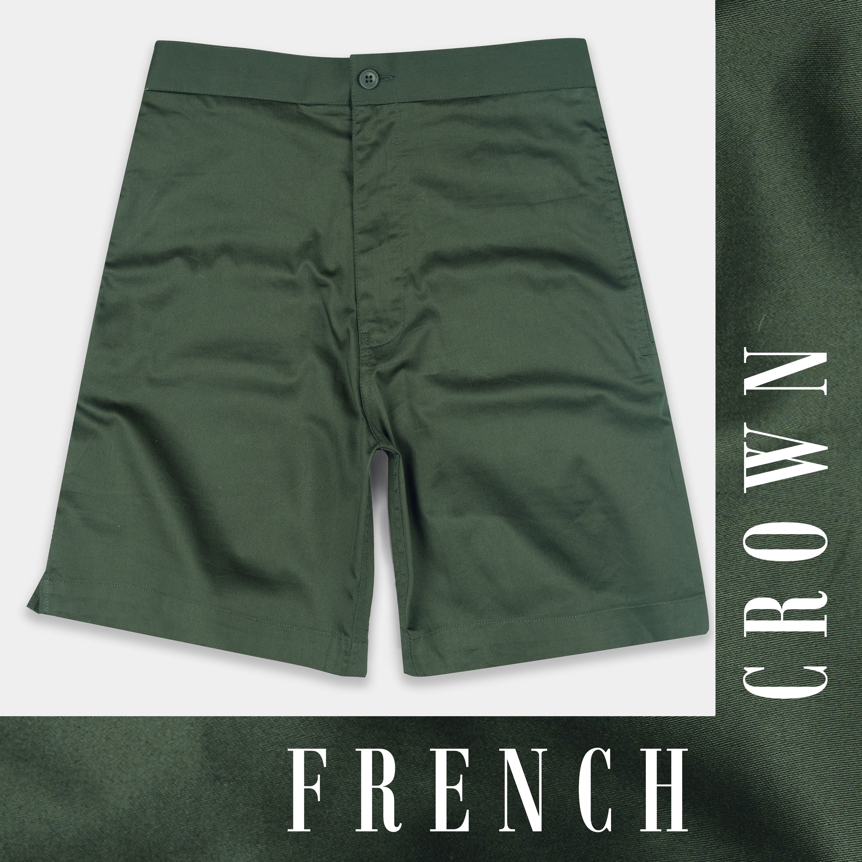 Asparagus Green Subtle Sheen Super Soft Premium Cotton Shorts SR320-28, SR320-30, SR320-32, SR320-34, SR320-36, SR320-38, SR320-40, SR320-42, SR320-44