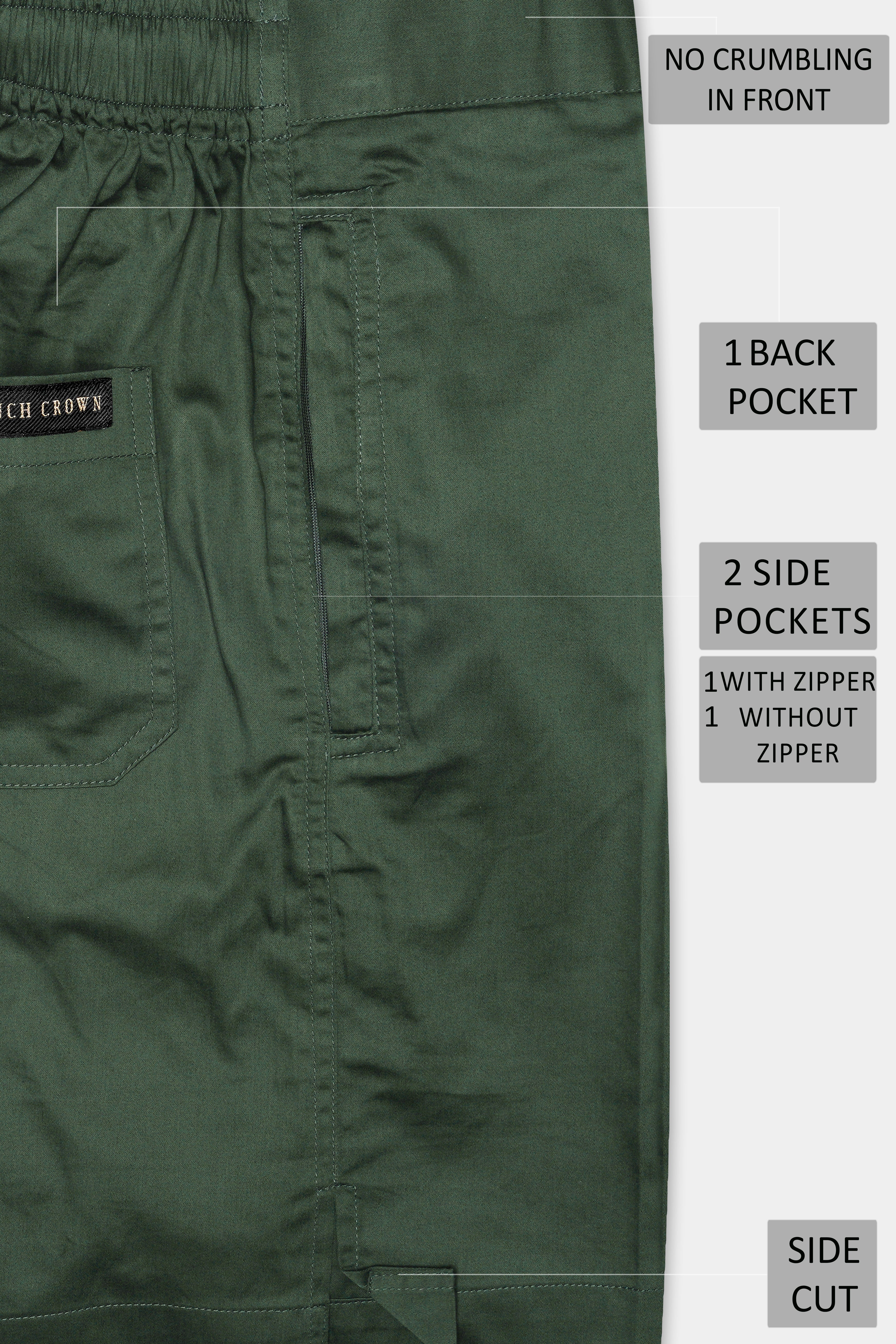 Asparagus Green Subtle Sheen Super Soft Premium Cotton Shorts SR320-28, SR320-30, SR320-32, SR320-34, SR320-36, SR320-38, SR320-40, SR320-42, SR320-44