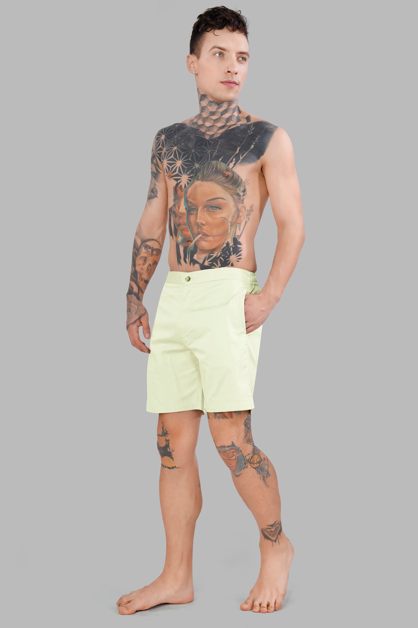 Beryl Green Subtle Sheen Super Soft Premium Cotton Shorts SR326-28, SR326-30, SR326-32, SR326-34, SR326-36, SR326-38, SR326-40, SR326-42, SR326-44