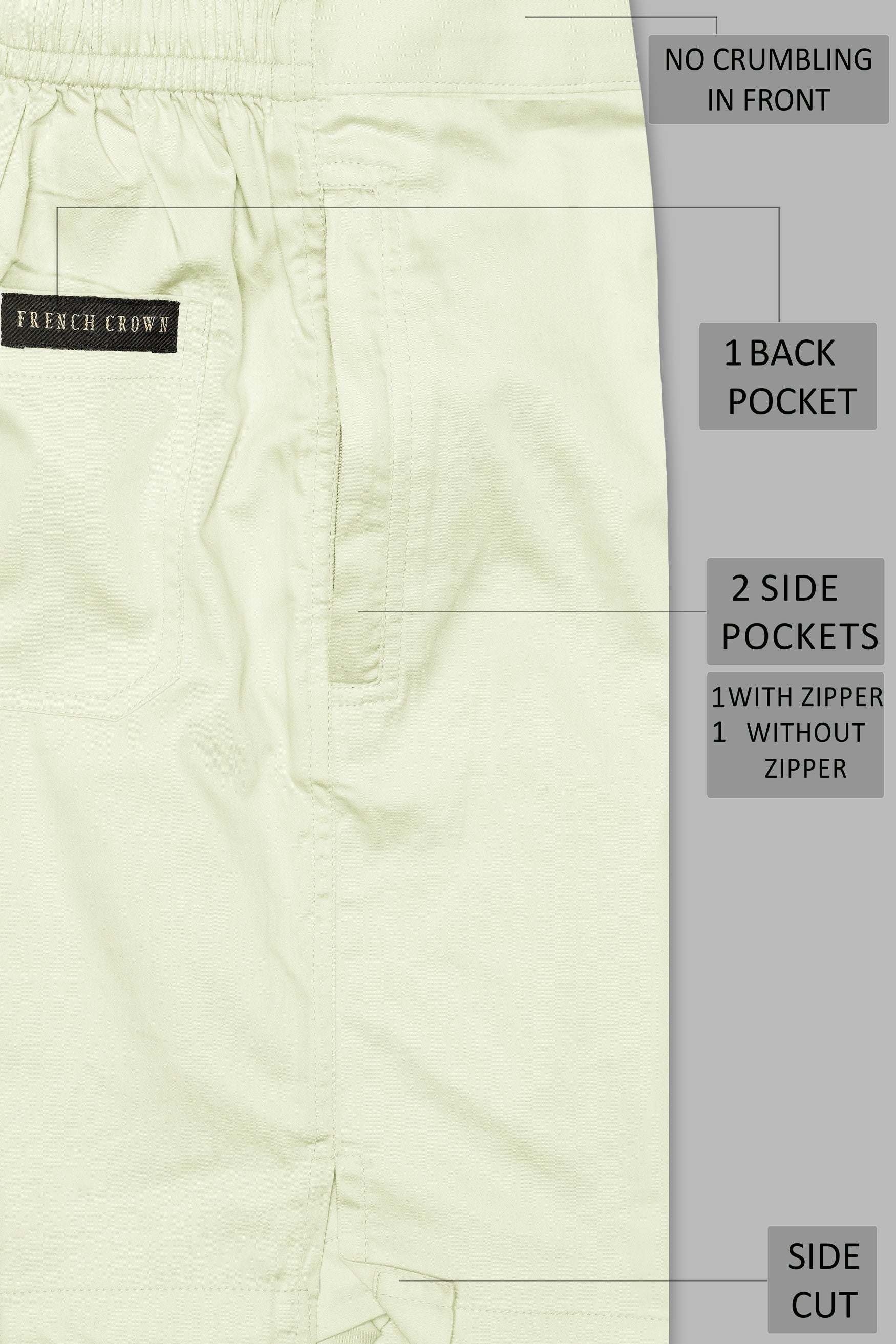 Beryl Green Subtle Sheen Super Soft Premium Cotton Shorts SR326-28, SR326-30, SR326-32, SR326-34, SR326-36, SR326-38, SR326-40, SR326-42, SR326-44