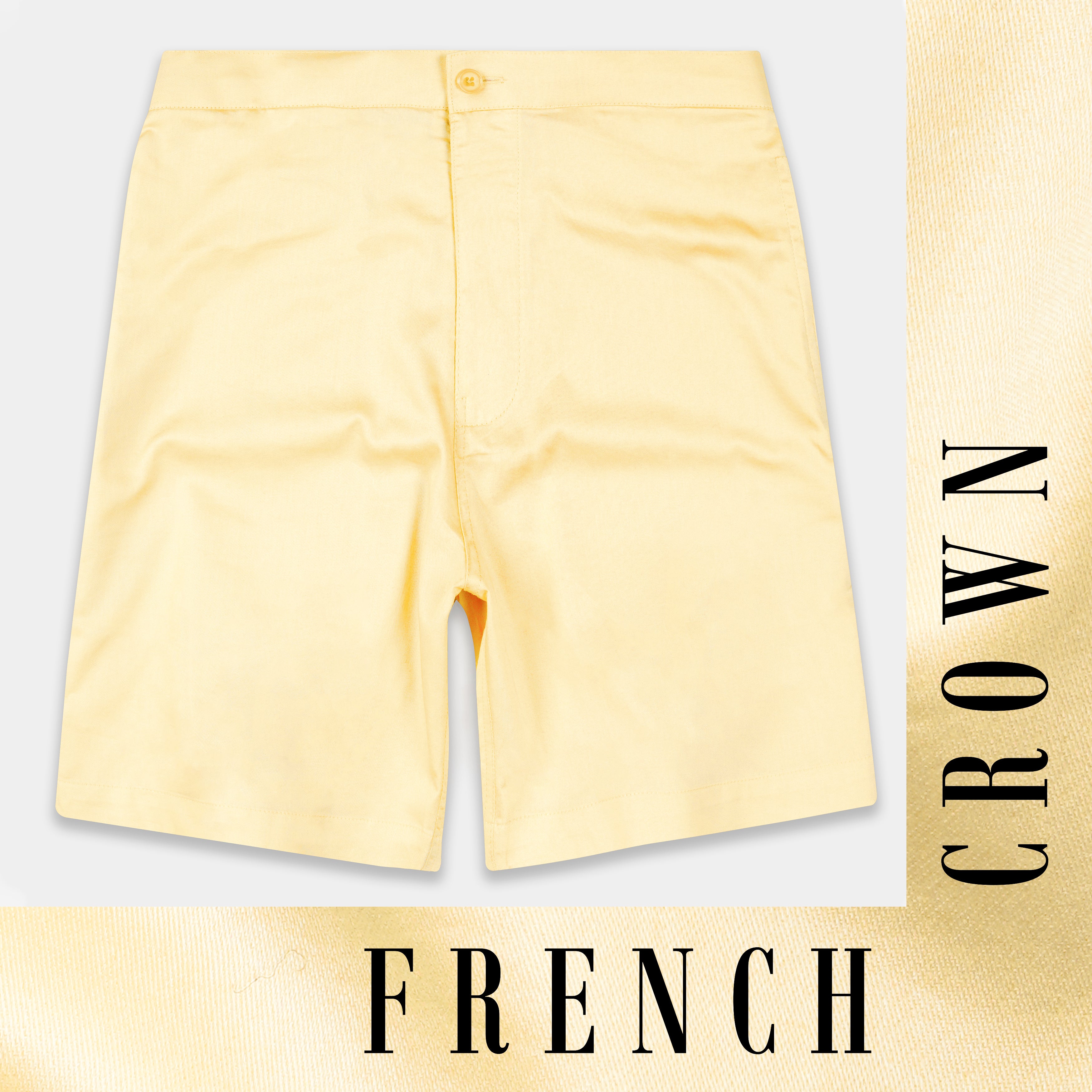 Astra Yellow Subtle Sheen Super Soft Premium Cotton Shorts SR329-28, SR329-30, SR329-32, SR329-34, SR329-36, SR329-38, SR329-40, SR329-42, SR329-44
