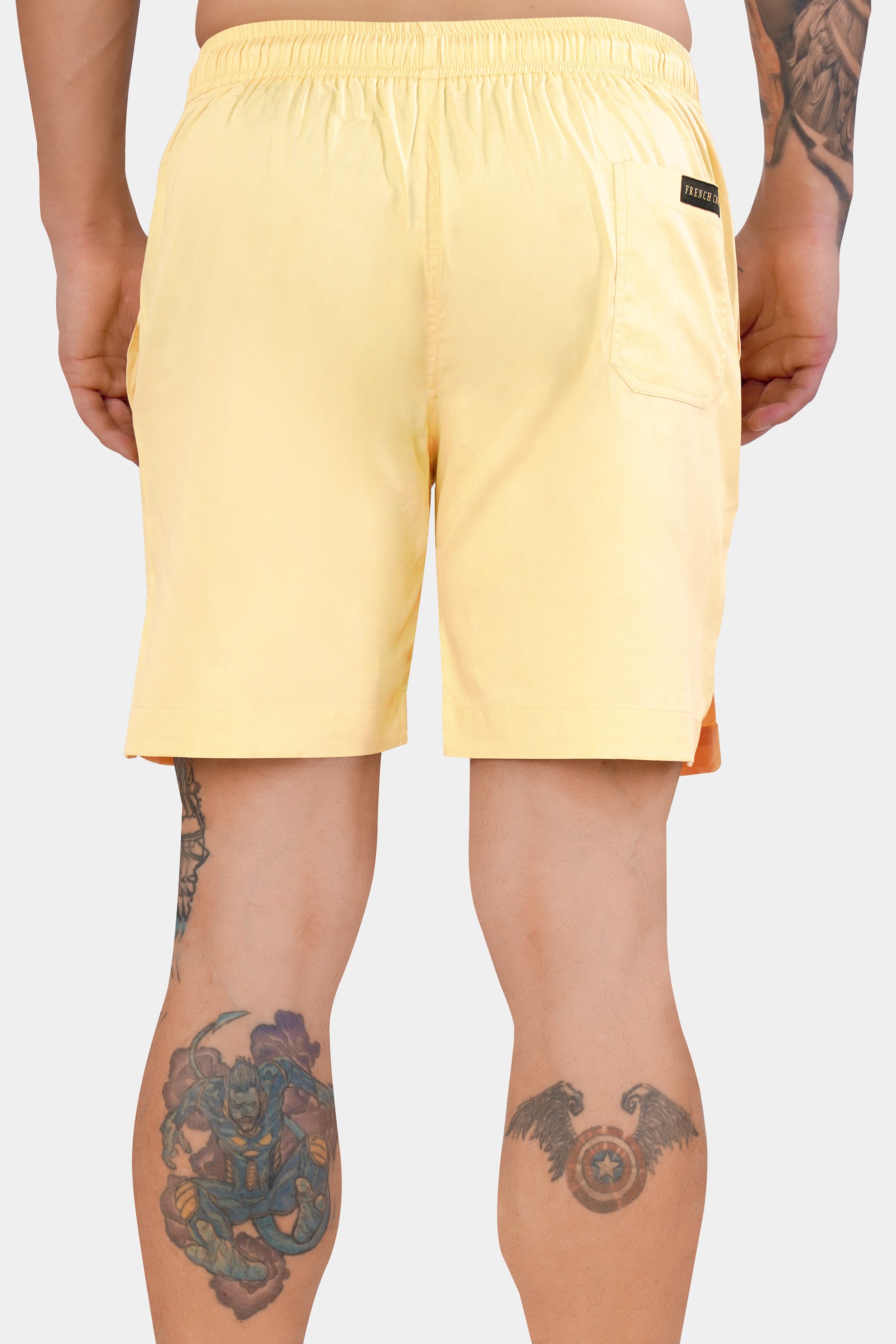 Astra Yellow Subtle Sheen Super Soft Premium Cotton Shorts SR329-28, SR329-30, SR329-32, SR329-34, SR329-36, SR329-38, SR329-40, SR329-42, SR329-44