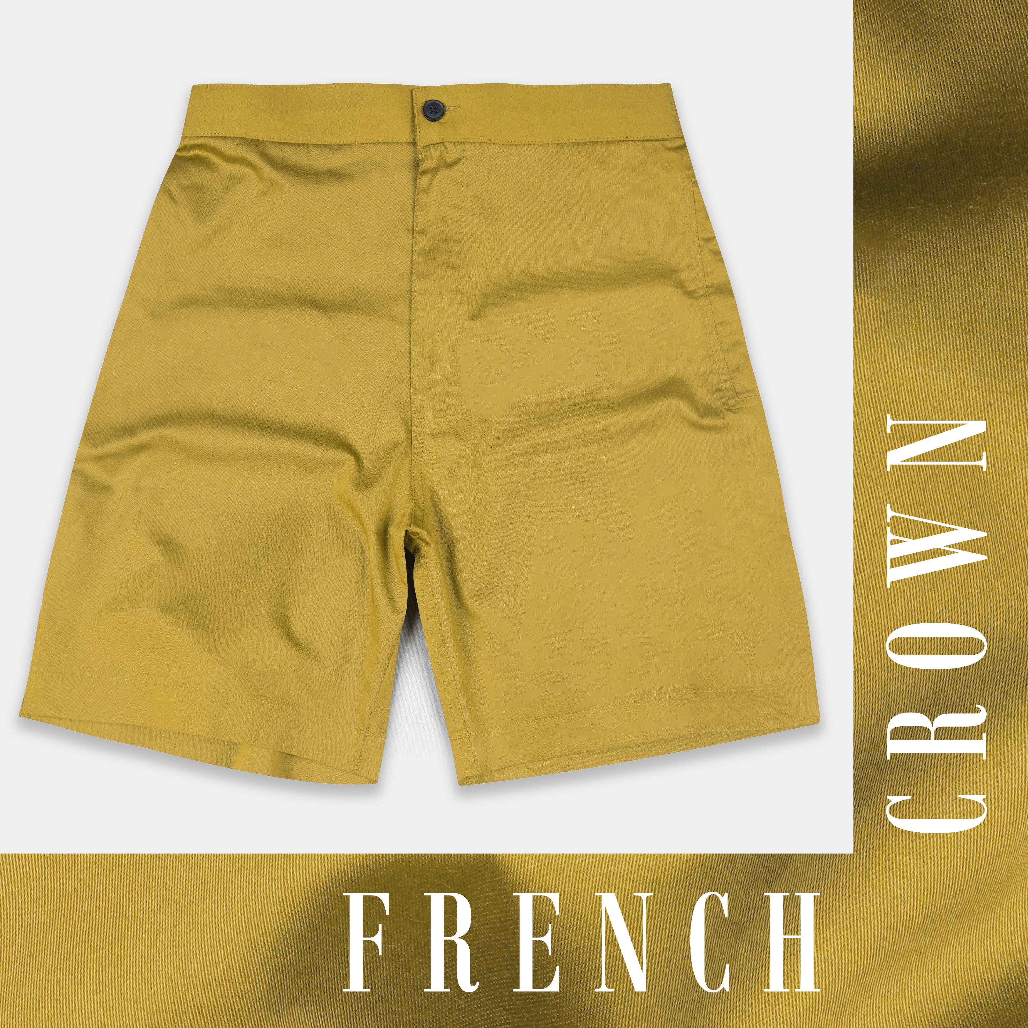 Ronchi Yellow Subtle Sheen Super Soft Premium Cotton Shorts SR331-28, SR331-30, SR331-32, SR331-34, SR331-36, SR331-38, SR331-40, SR331-42, SR331-44