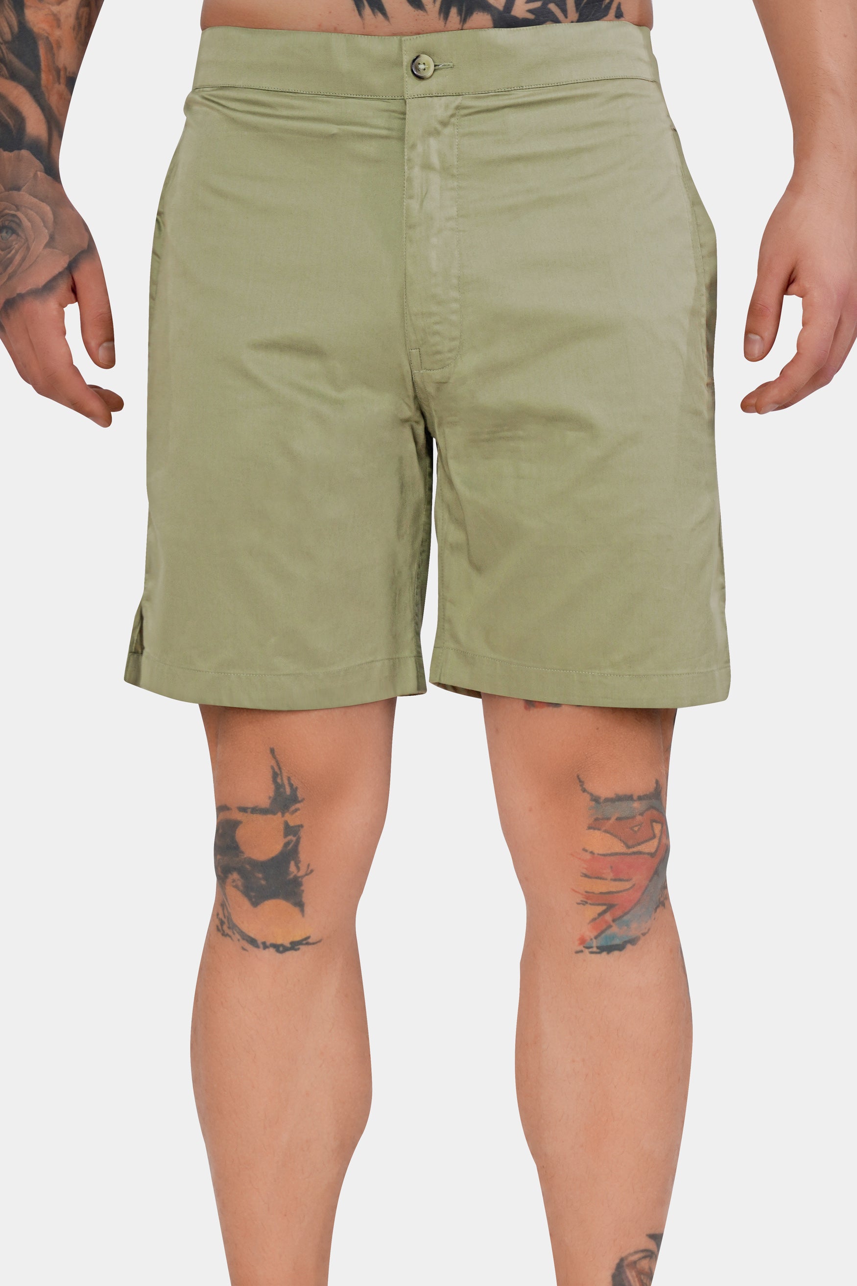 Hillary Green Subtle Sheen Super Soft Premium Cotton Shorts SR336-28, SR336-30, SR336-32, SR336-34, SR336-36, SR336-38, SR336-40, SR336-42, SR336-44