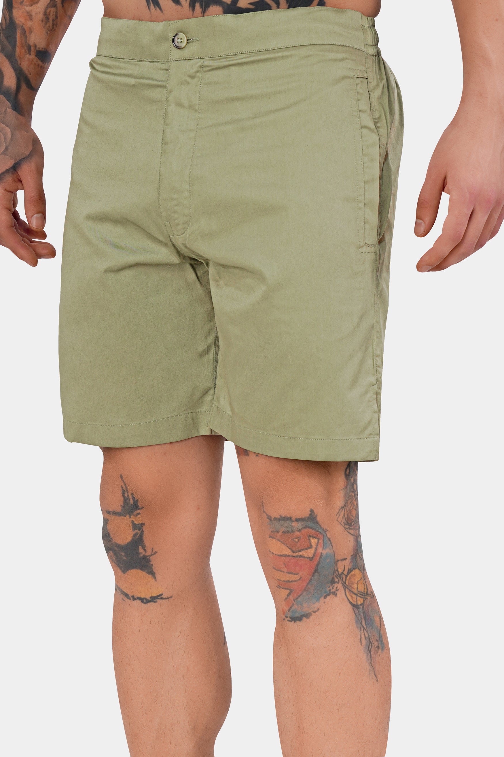 Hillary Green Subtle Sheen Super Soft Premium Cotton Shorts SR336-28, SR336-30, SR336-32, SR336-34, SR336-36, SR336-38, SR336-40, SR336-42, SR336-44