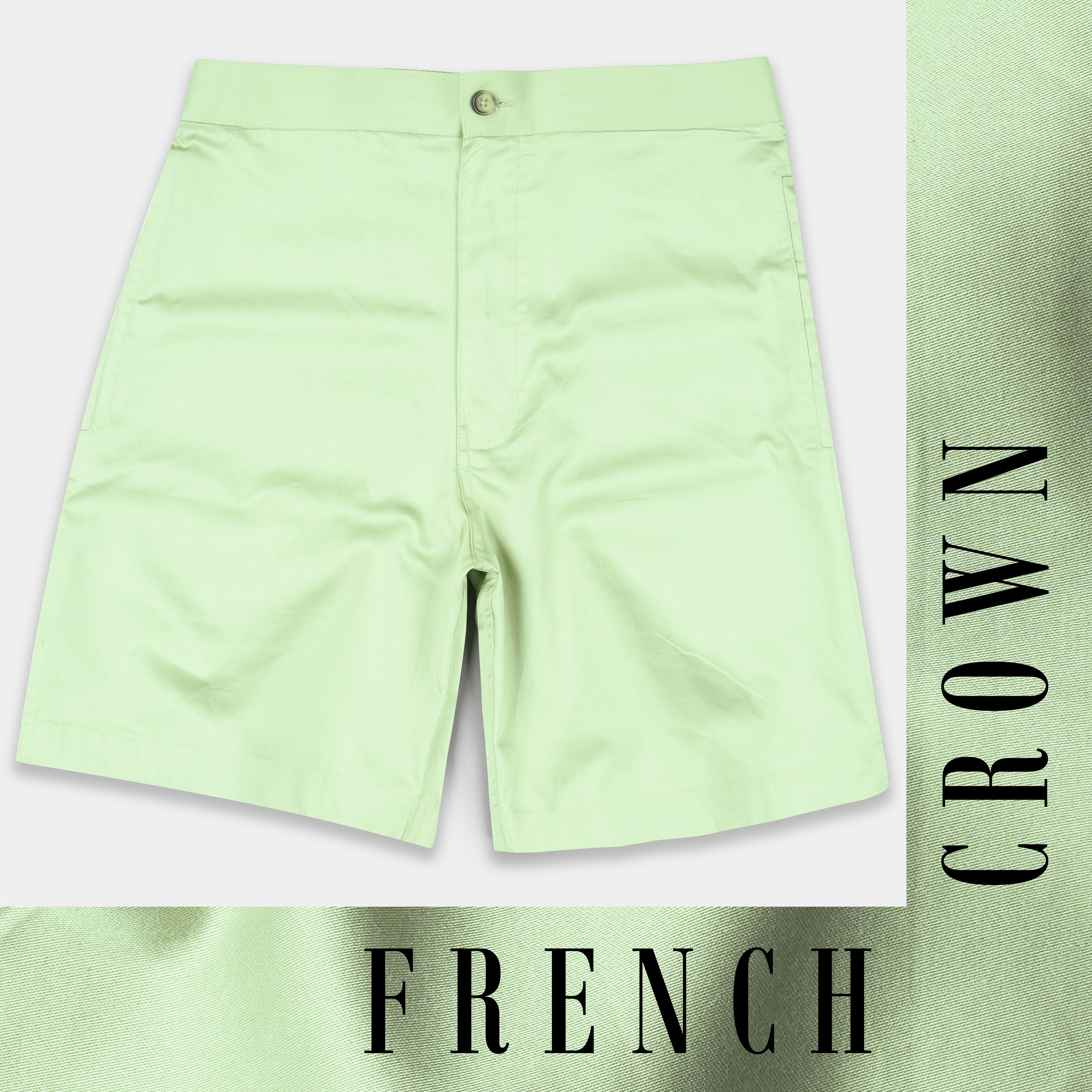Snow Flurry Green Subtle Sheen Super Soft Premium Cotton Shorts SR337-28, SR337-30, SR337-32, SR337-34, SR337-36, SR337-38, SR337-40, SR337-42, SR337-44