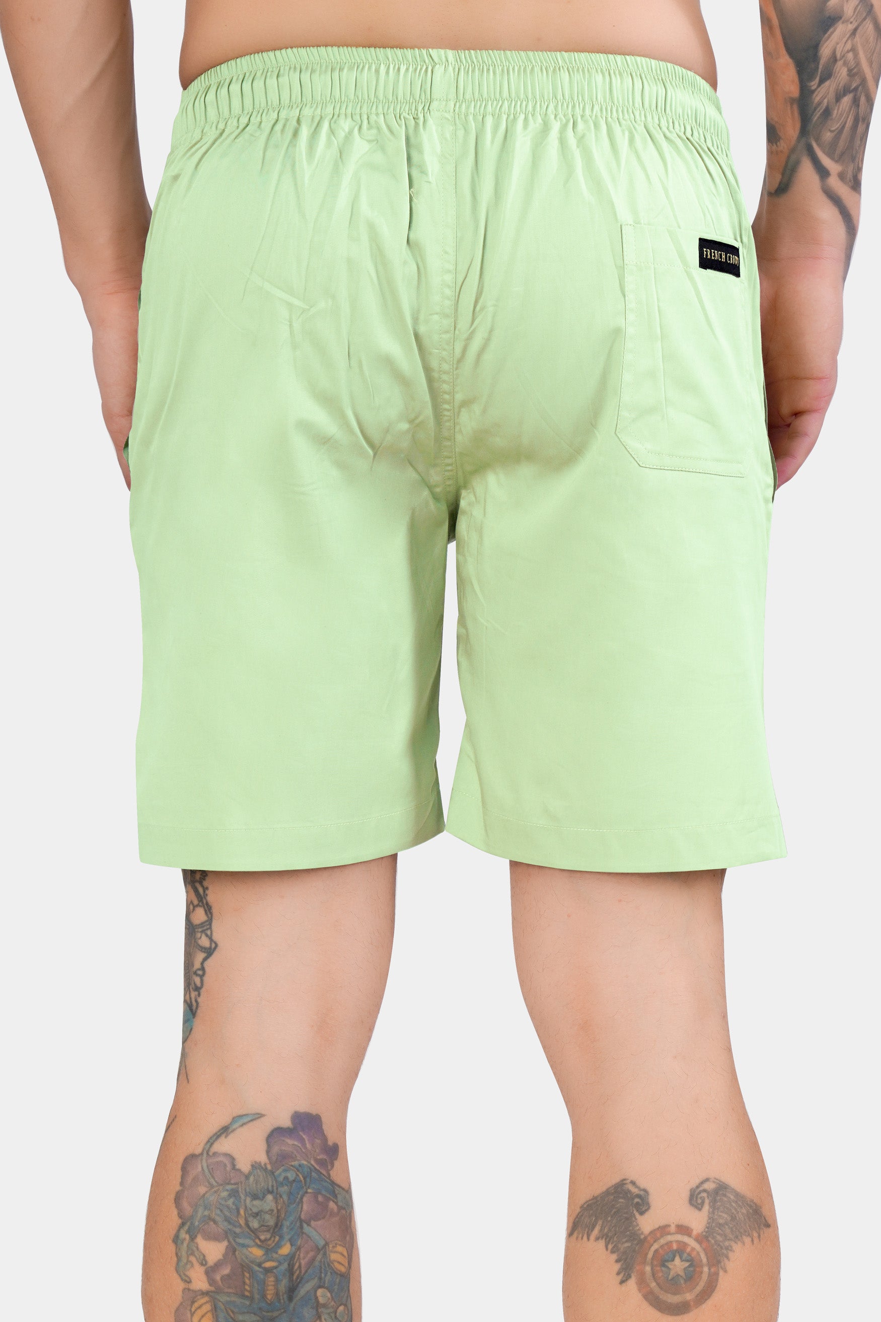 Snow Flurry Green Subtle Sheen Super Soft Premium Cotton Shorts SR337-28, SR337-30, SR337-32, SR337-34, SR337-36, SR337-38, SR337-40, SR337-42, SR337-44