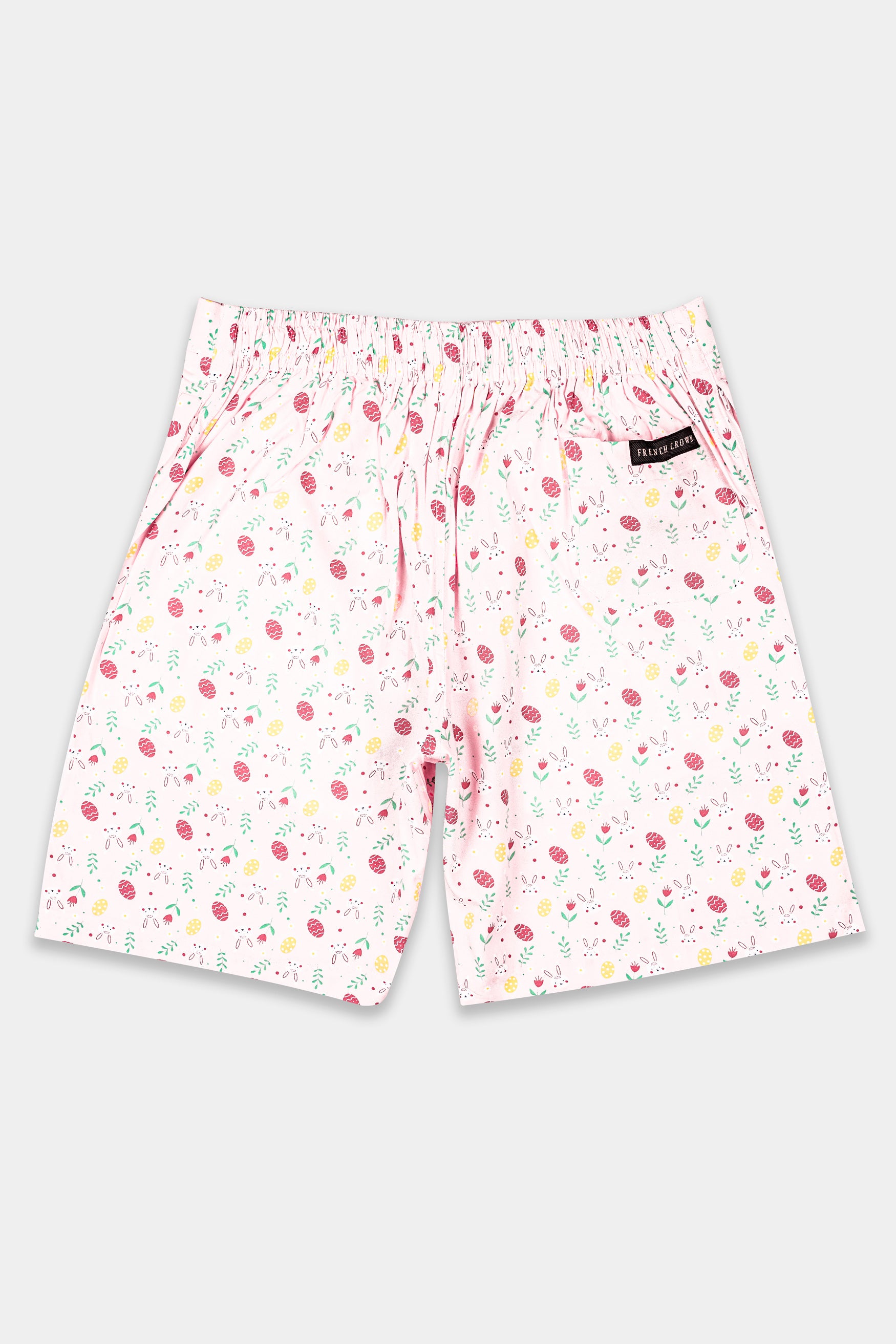 Crepe Pink with Grandis Yellow Multicolor Printed Premium Cotton Shorts SR345-28, SR345-30, SR345-32, SR345-34, SR345-36, SR345-38, SR345-40, SR345-42, SR345-44