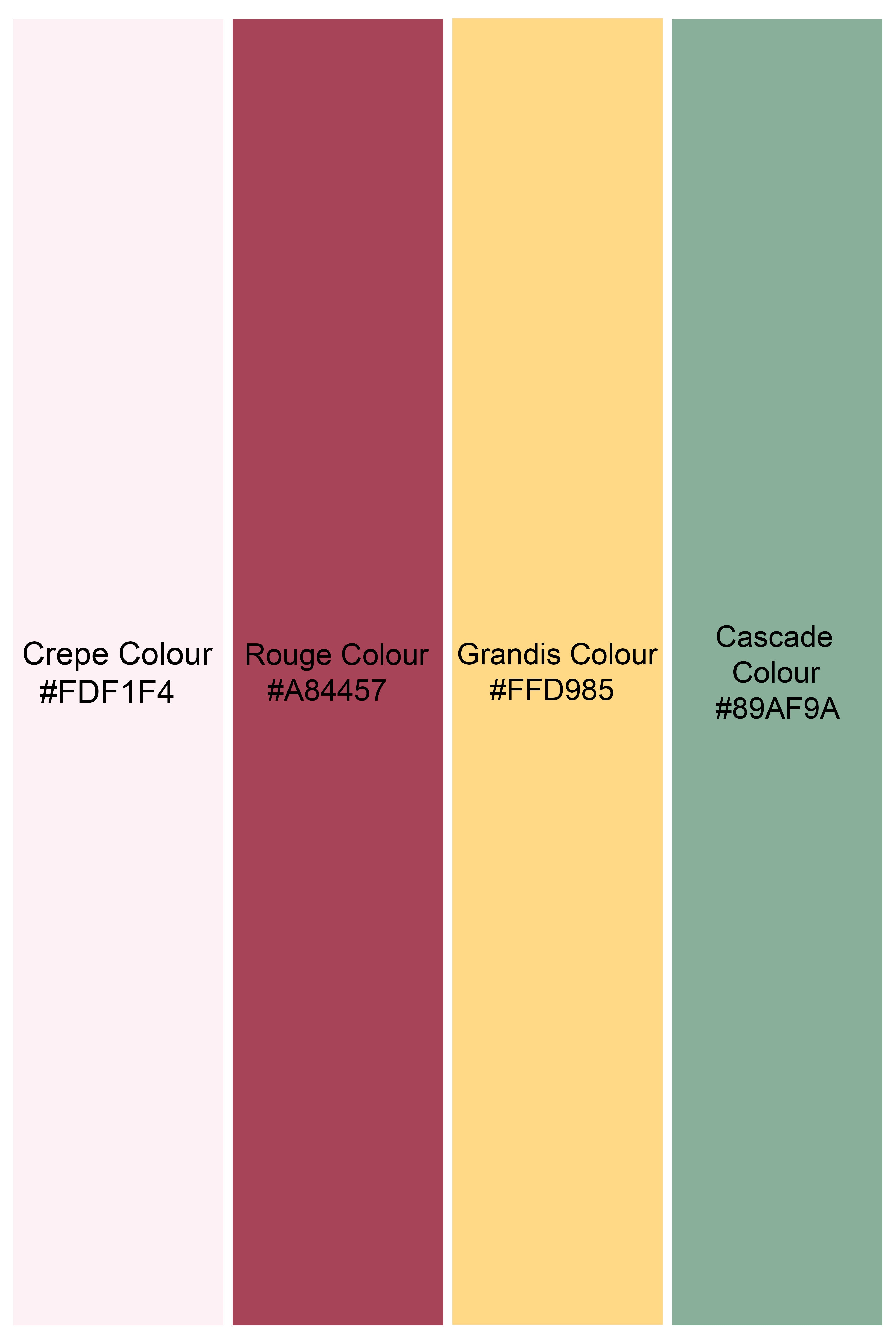 Crepe Pink with Grandis Yellow Multicolor Printed Premium Cotton Shorts
