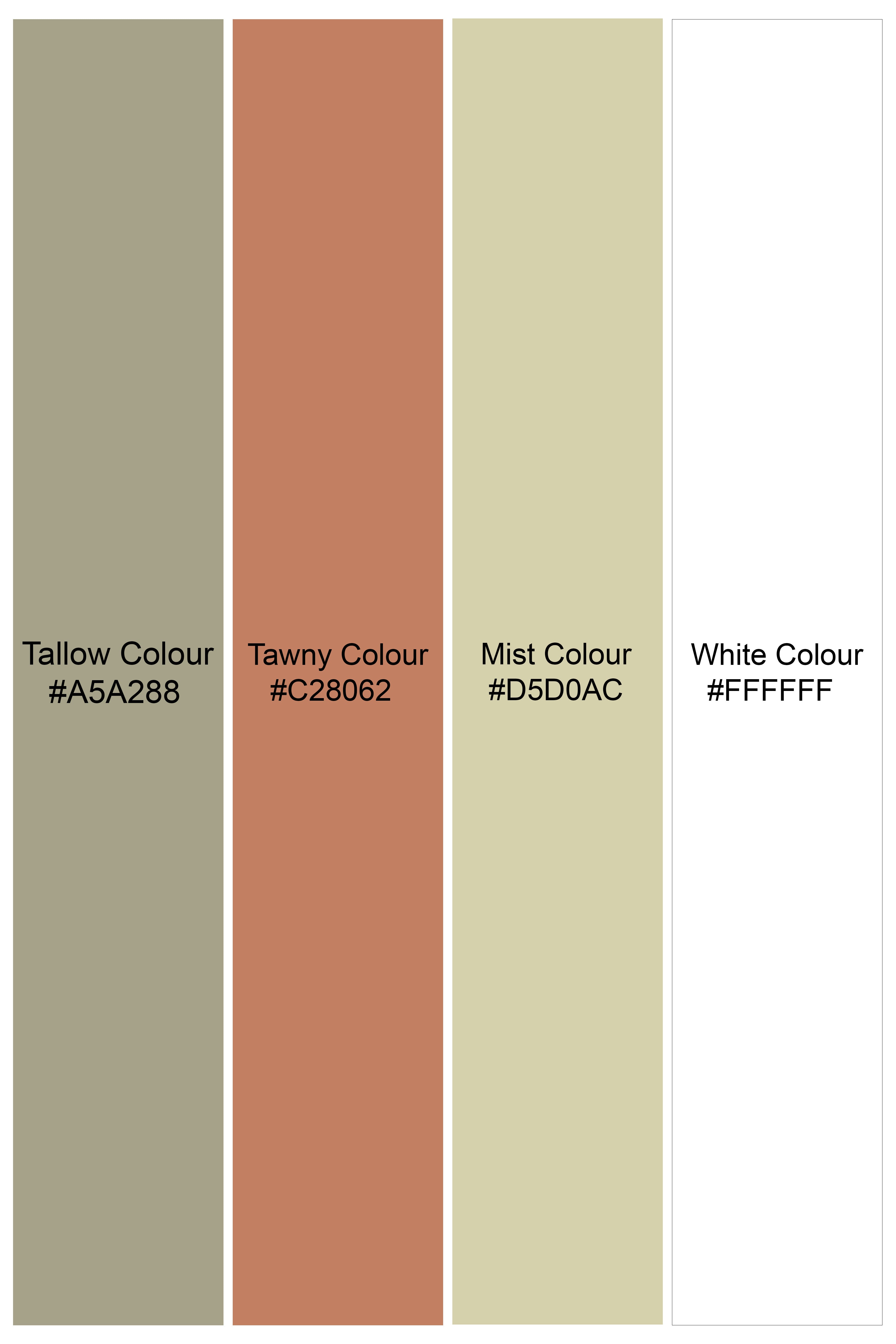 Tallow Brown with Tawny orange Multicolor Striped Chambray Shorts