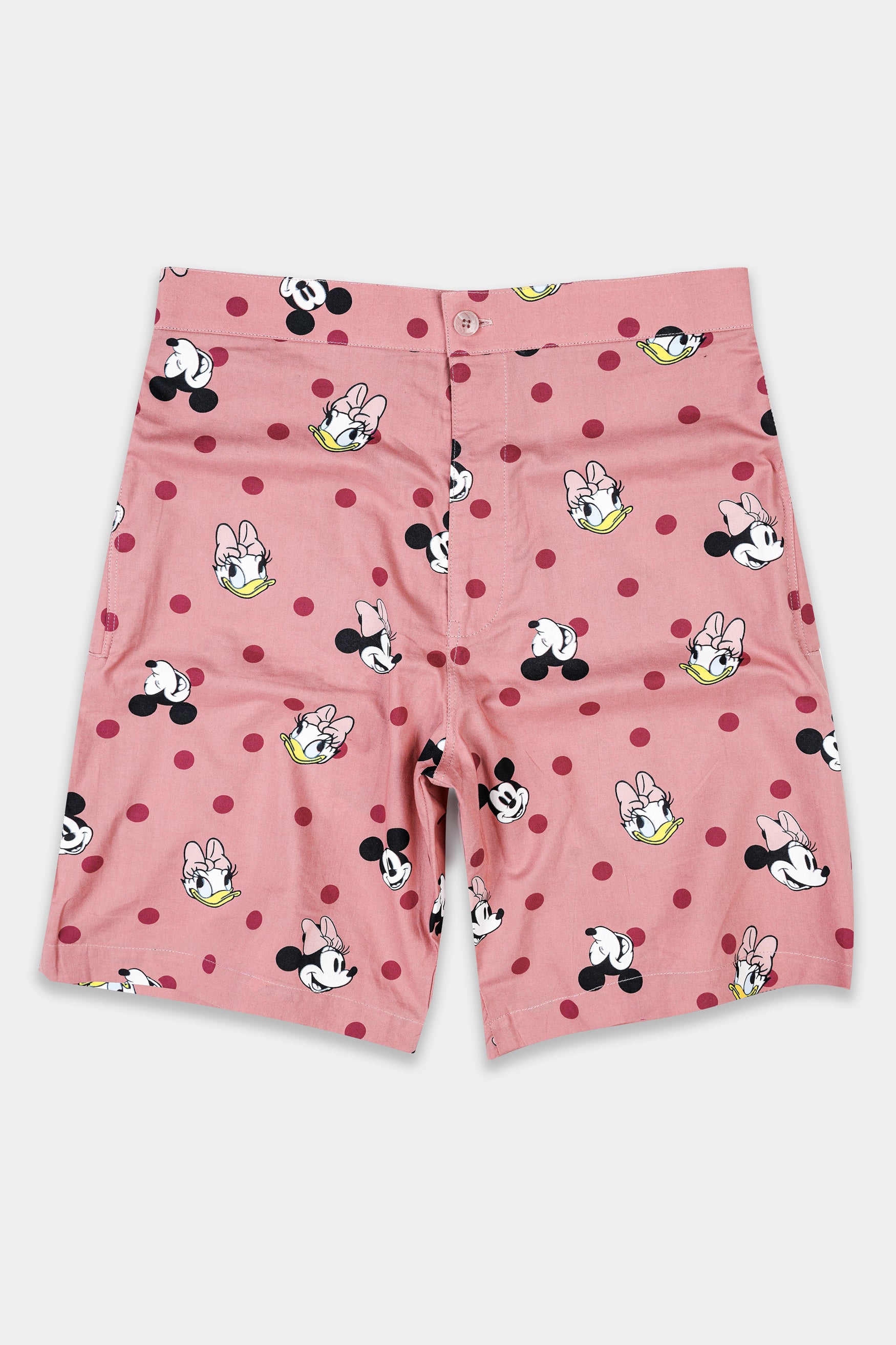 Oriental with Shadz Pink Micky and Daisy Printed Premium Cotton Shorts SR351-28, SR351-30, SR351-32, SR351-34, SR351-36, SR351-38, SR351-40, SR351-42, SR351-44