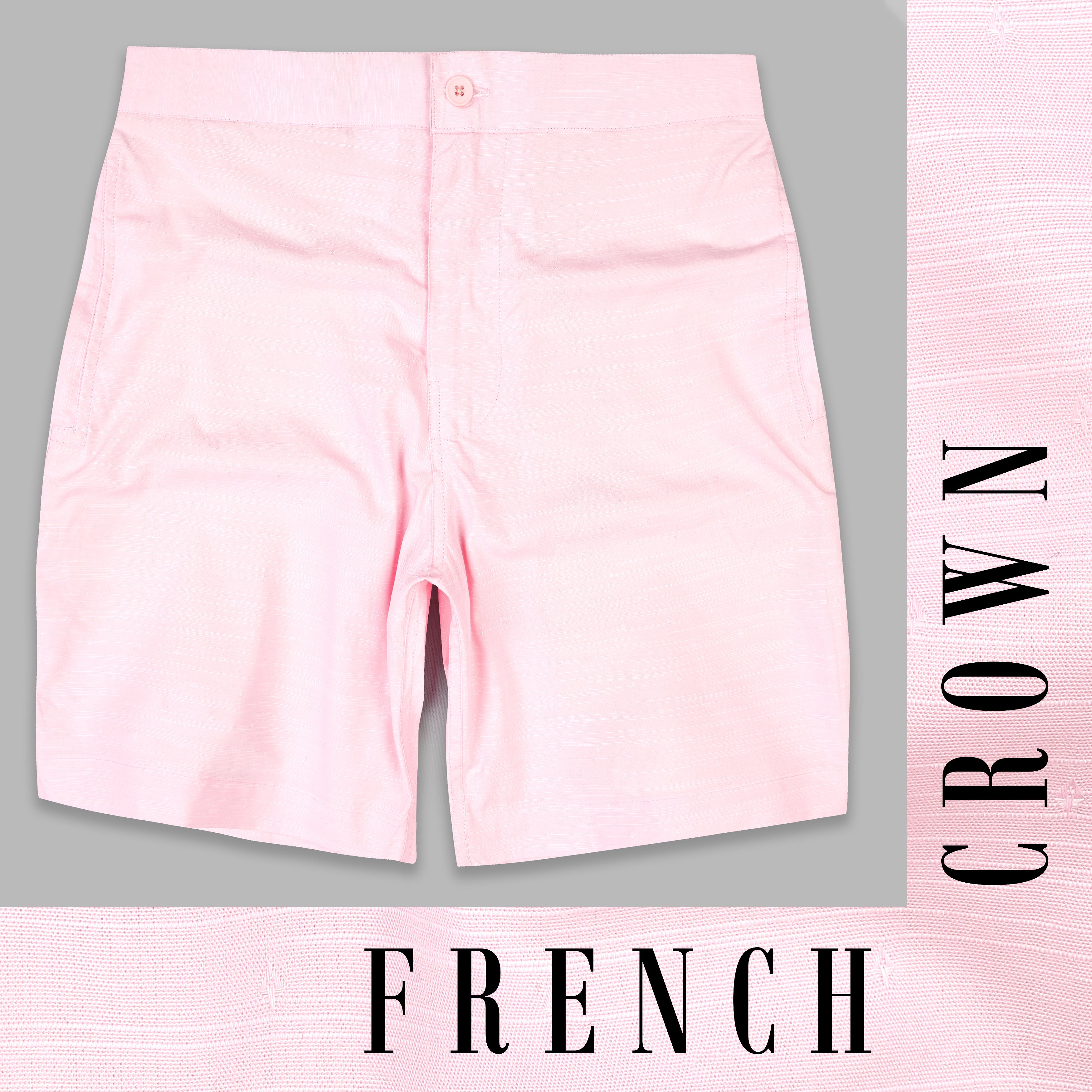 Cosmos Pink Dobby Textured Giza Cotton Shorts SR352-28, SR352-30, SR352-32, SR352-34, SR352-36, SR352-38, SR352-40, SR352-42, SR352-44
