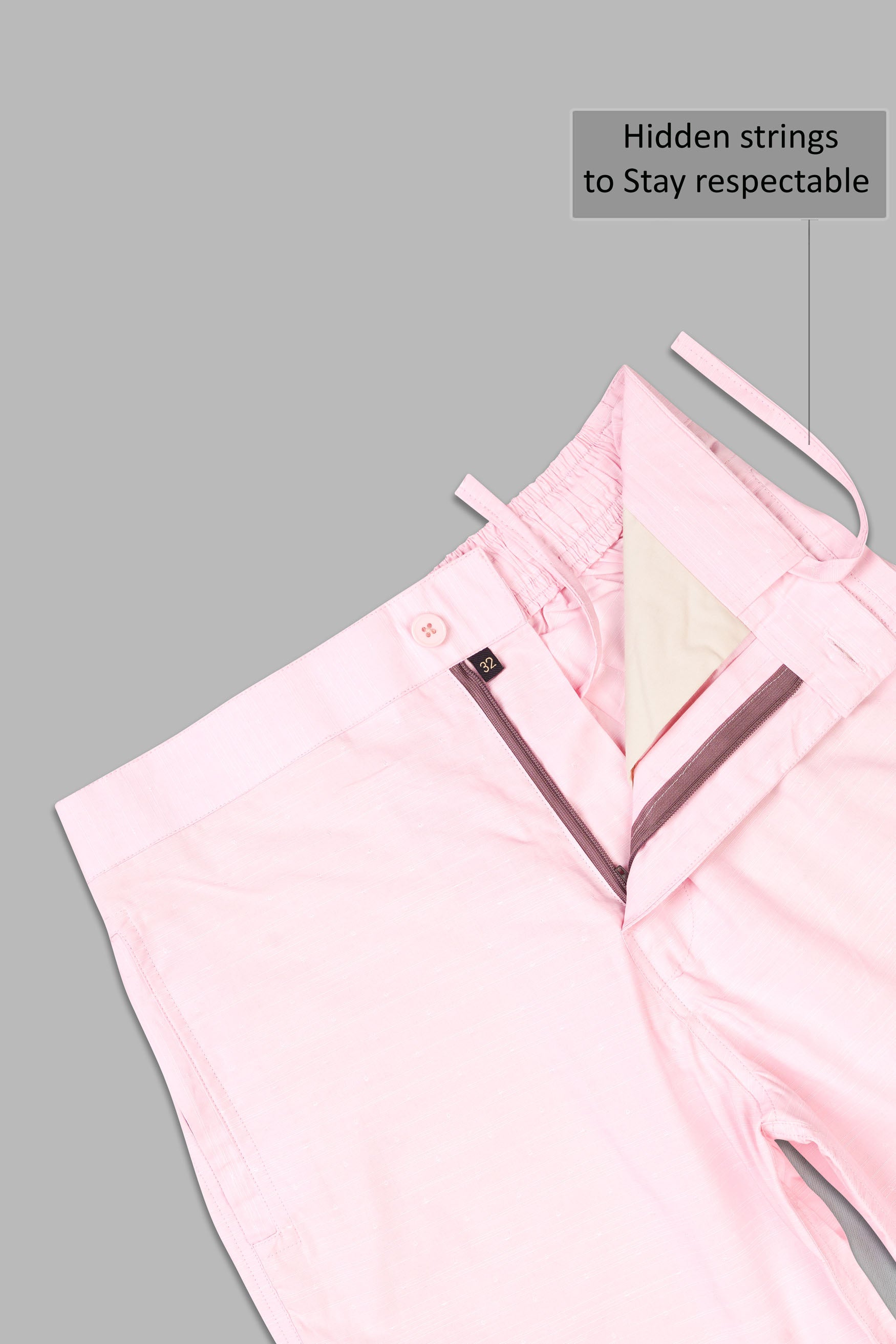 Cosmos Pink Dobby Textured Giza Cotton Shorts SR352-28, SR352-30, SR352-32, SR352-34, SR352-36, SR352-38, SR352-40, SR352-42, SR352-44