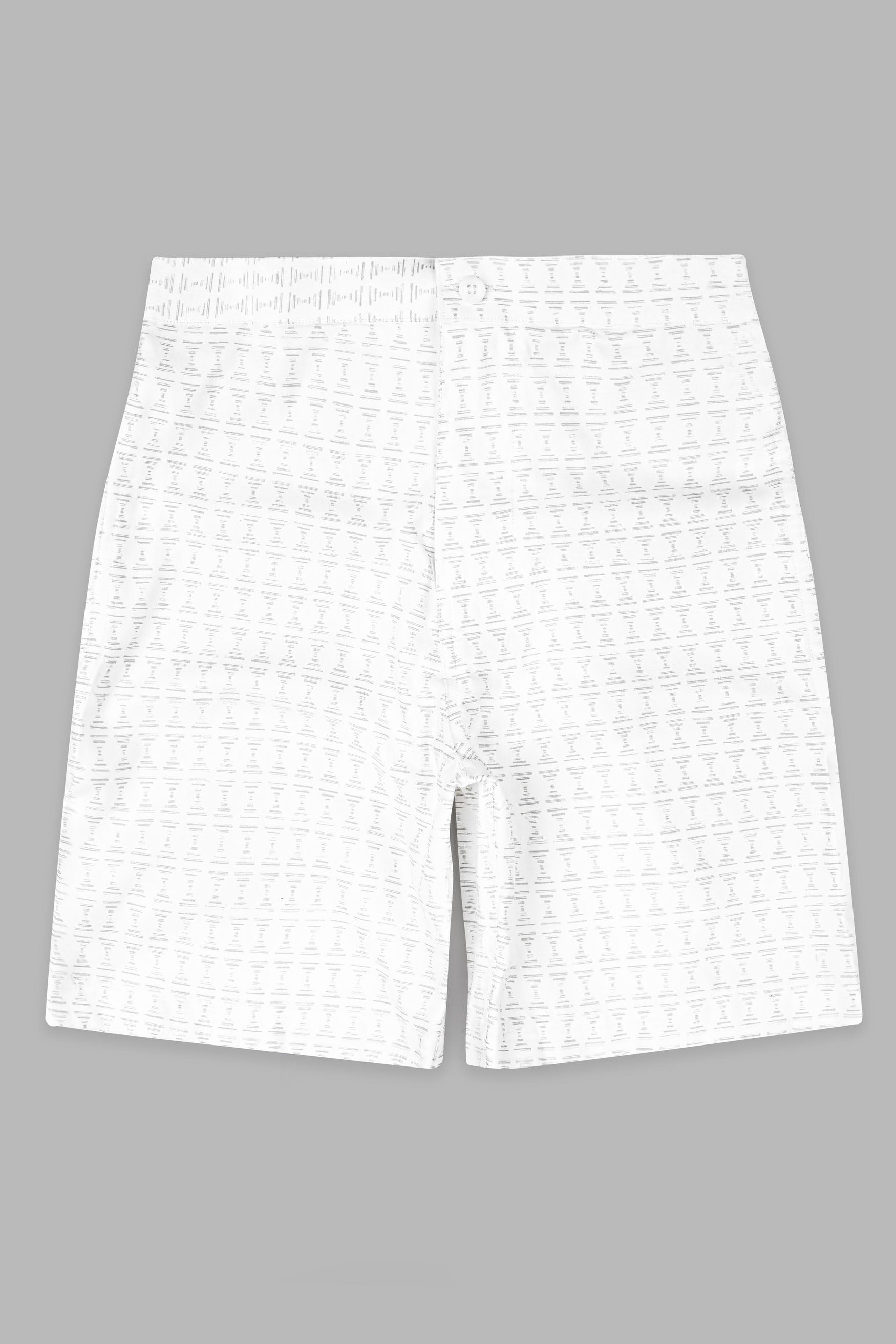 Bright White with Pumice Gray Printed Subtle Sheen Super Soft Premium Cotton Shorts SR355-28, SR355-30, SR355-32, SR355-34, SR355-36, SR355-38, SR355-40, SR355-42, SR355-44