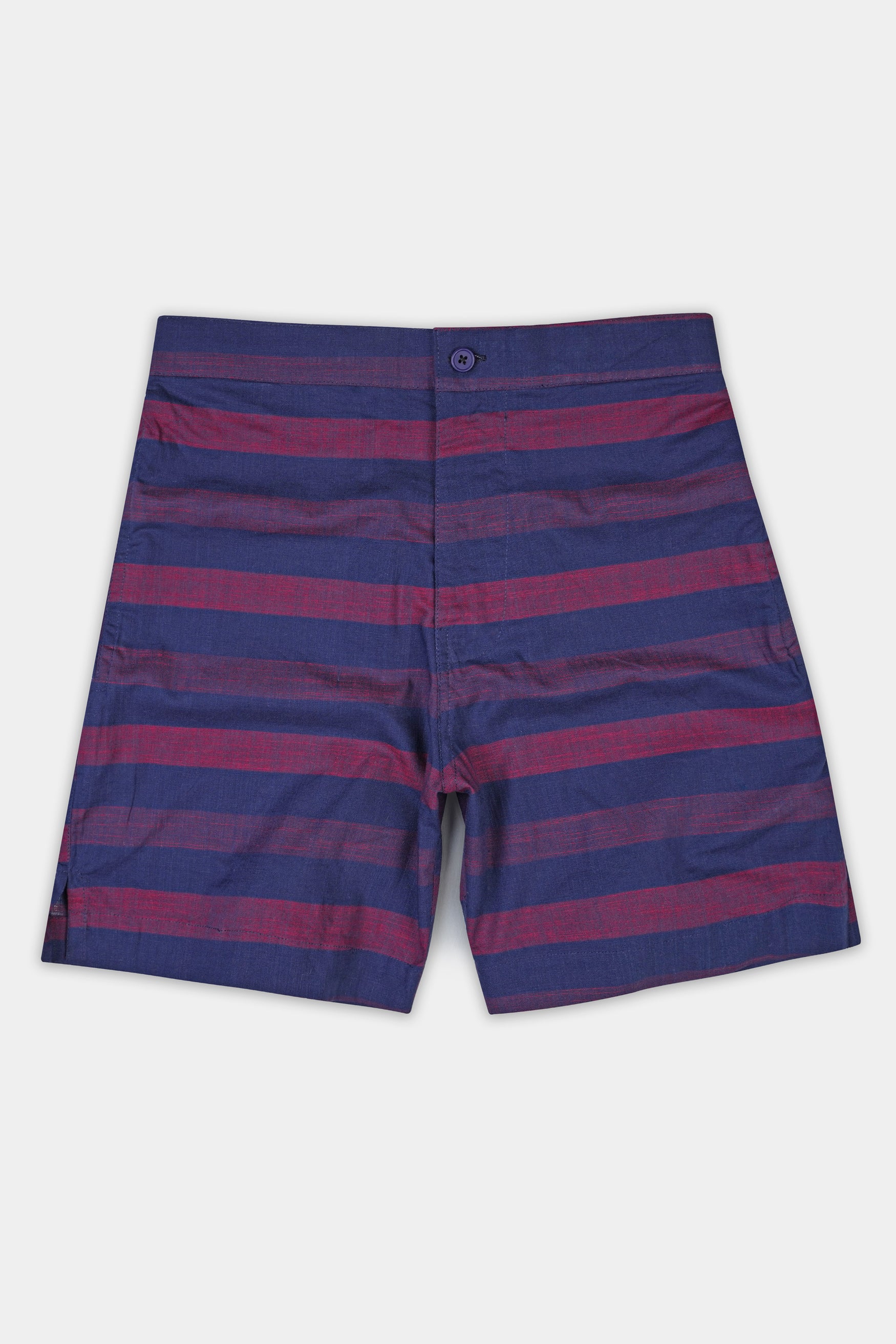 Rhino Blue with Byzantium Pink Striped Chambray Shorts SR366-28, SR366-30, SR366-32, SR366-34, SR366-36, SR366-38, SR366-40, SR366-42, SR366-44