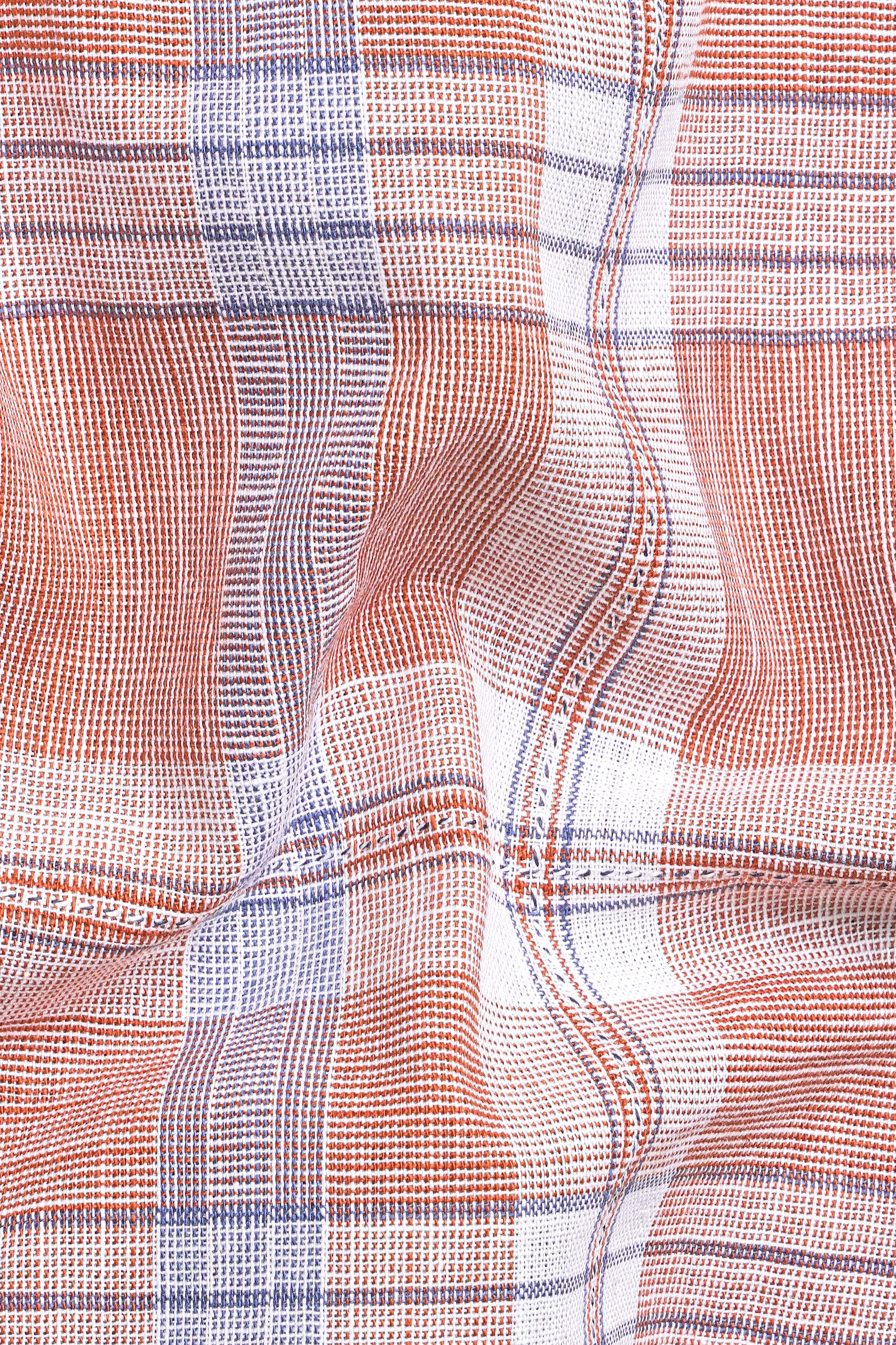 Contessa Orange with Mobster Purple Checkered Chambray Shorts SR367-28, SR367-30, SR367-32, SR367-34, SR367-36, SR367-38, SR367-40, SR367-42, SR367-44