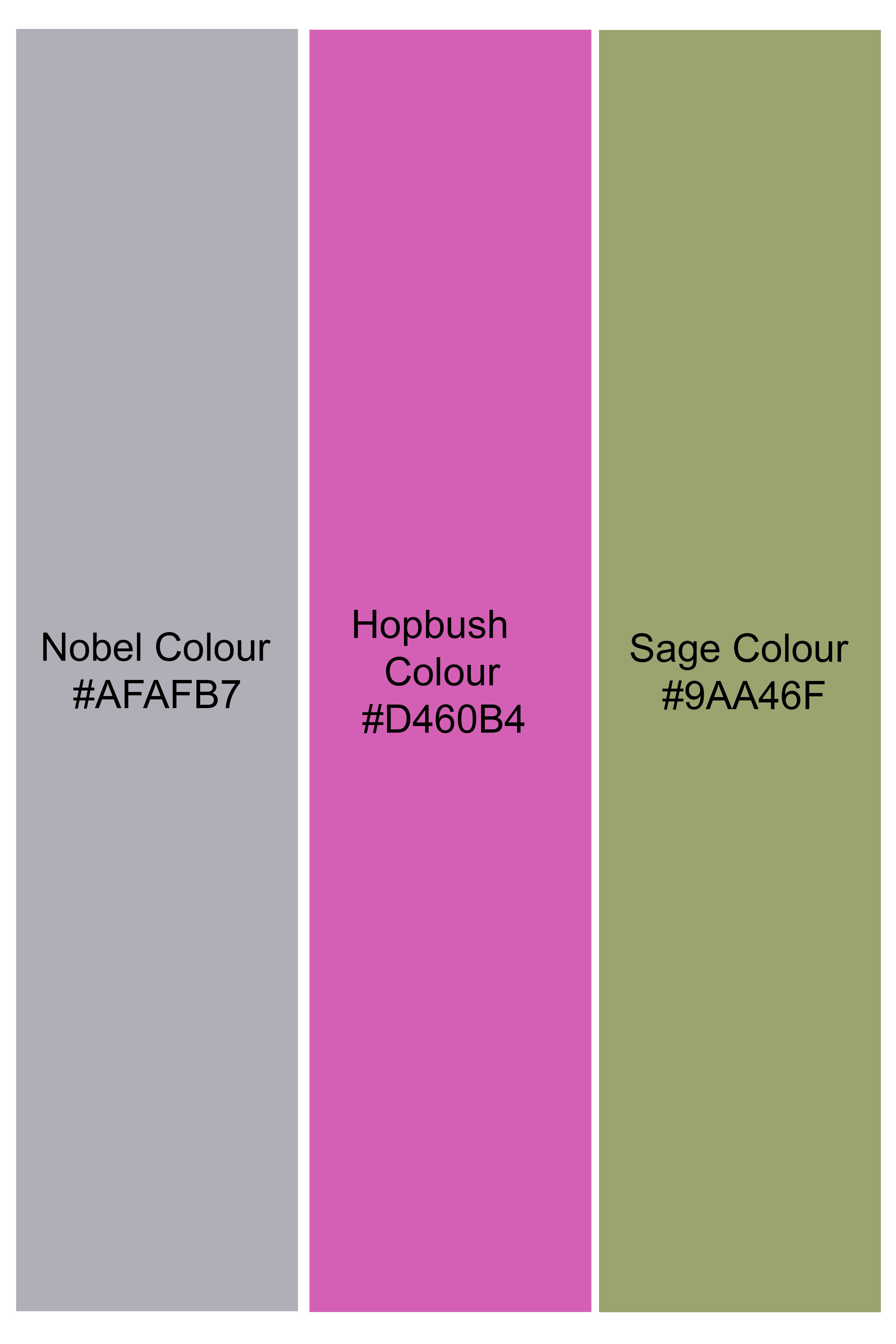 Noble Gray with Hopbush Pink Multicolor Floral Printed Premium Tencel Shorts SR369-28, SR369-30, SR369-32, SR369-34, SR369-36, SR369-38, SR369-40, SR369-42, SR369-44