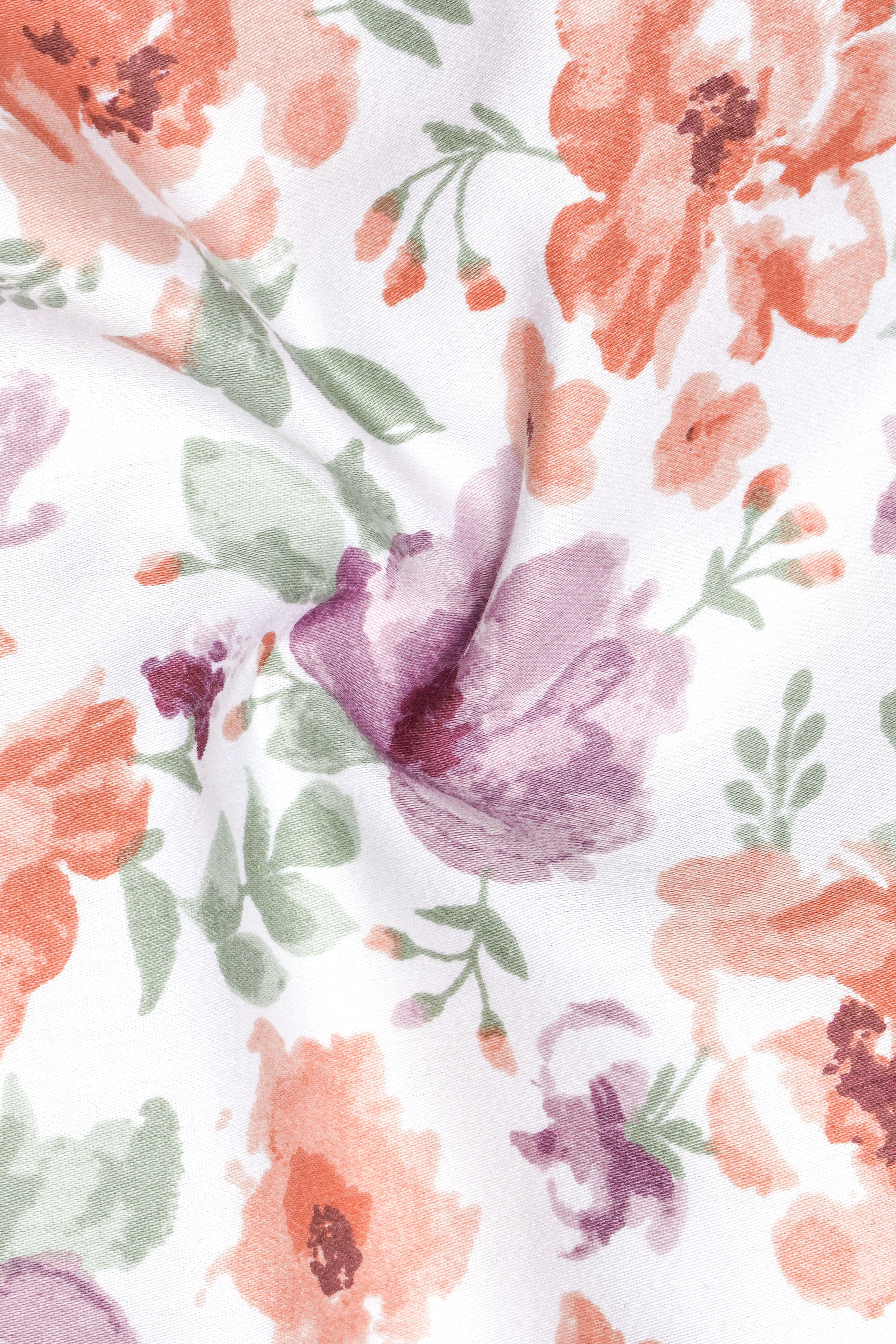 Peachy And Bright White Foral Printed Subtle Sheen Super Soft Premium Cotton Shorts